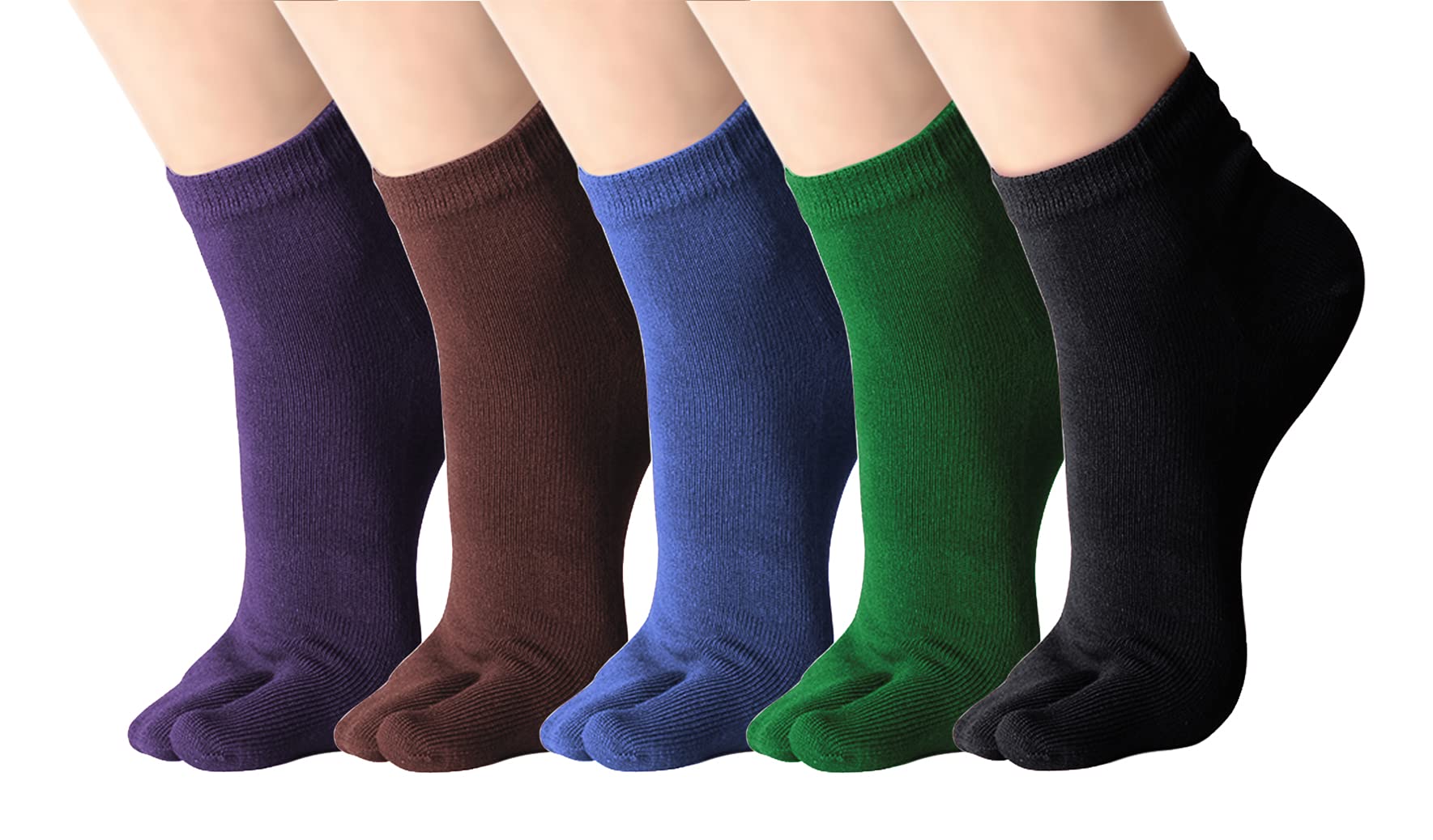 ・上質な綿質を使い、足に異臭が生まれない。柔軟で快適、肌に優しい、汗をよく吸い取る、通気性もいい、湿気を吸い取る。長時間の着用でも臭くなりにくい。・35-38 = 22.5-24cm（女性に適した日本サイズ） 39-42 = 24.5-26cm（男性に適した和サイズ） ツーサイズ、弾力があって、フリーサイズで多くの人に似合う。・足先が2股に分かれている2本指タイプの足袋ソックスです。かかと部分は、足によりフィットする立体構造となっております。・日常生活はもちろん、様々なアウトドアスポーツにもご使用いただけます。豊富カラーバリエーションのため日替りで履いてオシャレを楽しめるのも魅力です。・豊富カラーバリエーションのため、毎日の服や好みに合わせることもできます。ちょっとしたプレゼント用にも好評です。