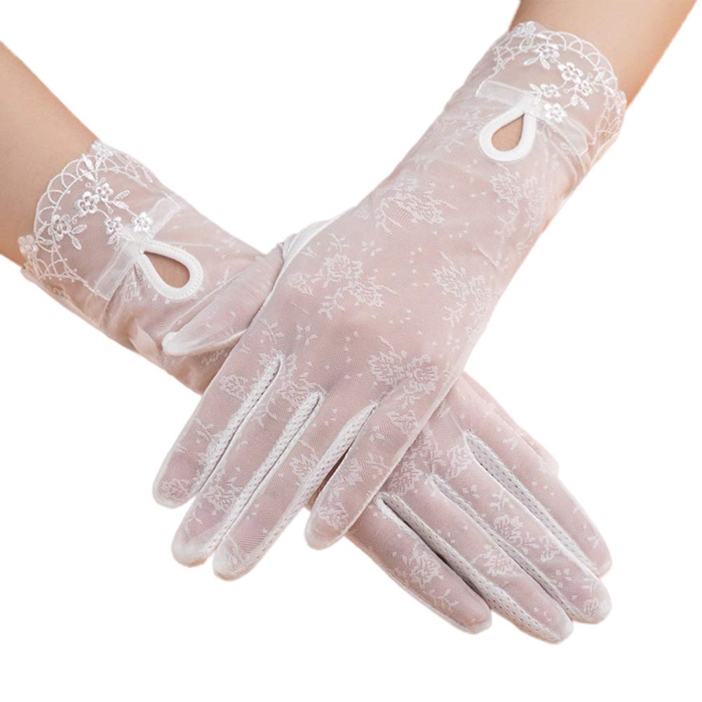 [Euyqs] レディース 手袋 uvカット おしゃれ 自転車 運転 滑止め付 日焼け対策 薄手袋夏 (#3 ホワイト)