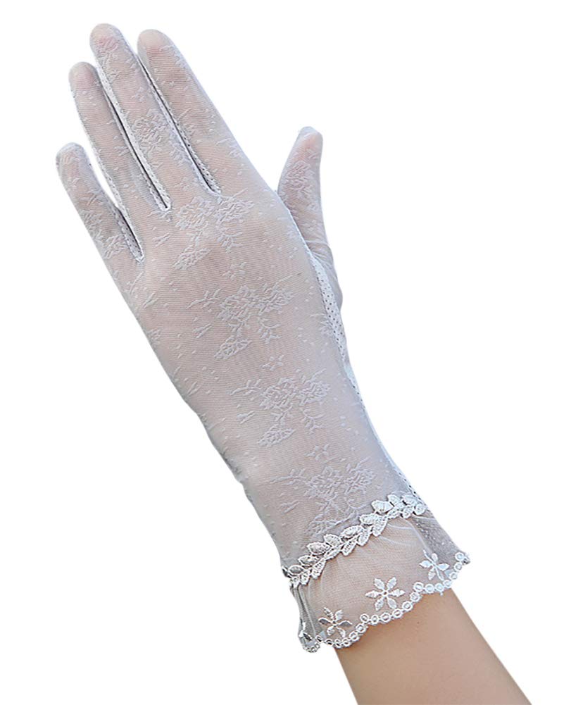 [Euyqs] レディース 手袋 uvカット おしゃれ 自転車 運転 滑止め付 日焼け対策 薄手袋夏 (#1 グレー)