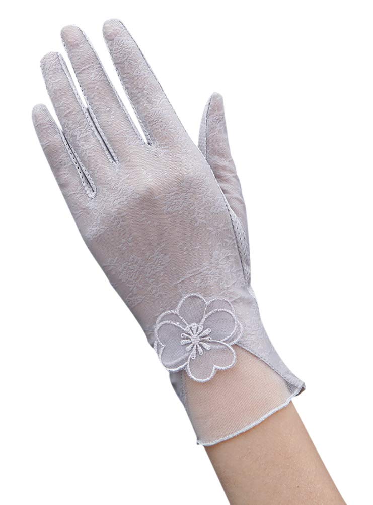 [Euyqs] エレガントな日焼け止めの夏のレースの手袋 (#2 グレー)