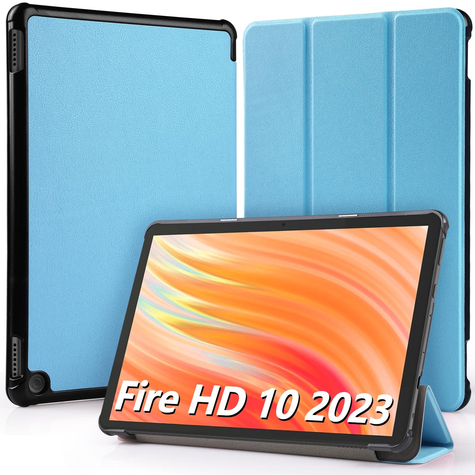 樂天商城 - Hianjoo Fire HD 10 2023 対応 ケース 10インチ タブレットケース Fire HD 10 第13世代 対応 カバー スタンド機能付き オートスリープ機能 全面保護ケース 耐衝撃 擦り傷防止 - ブルー