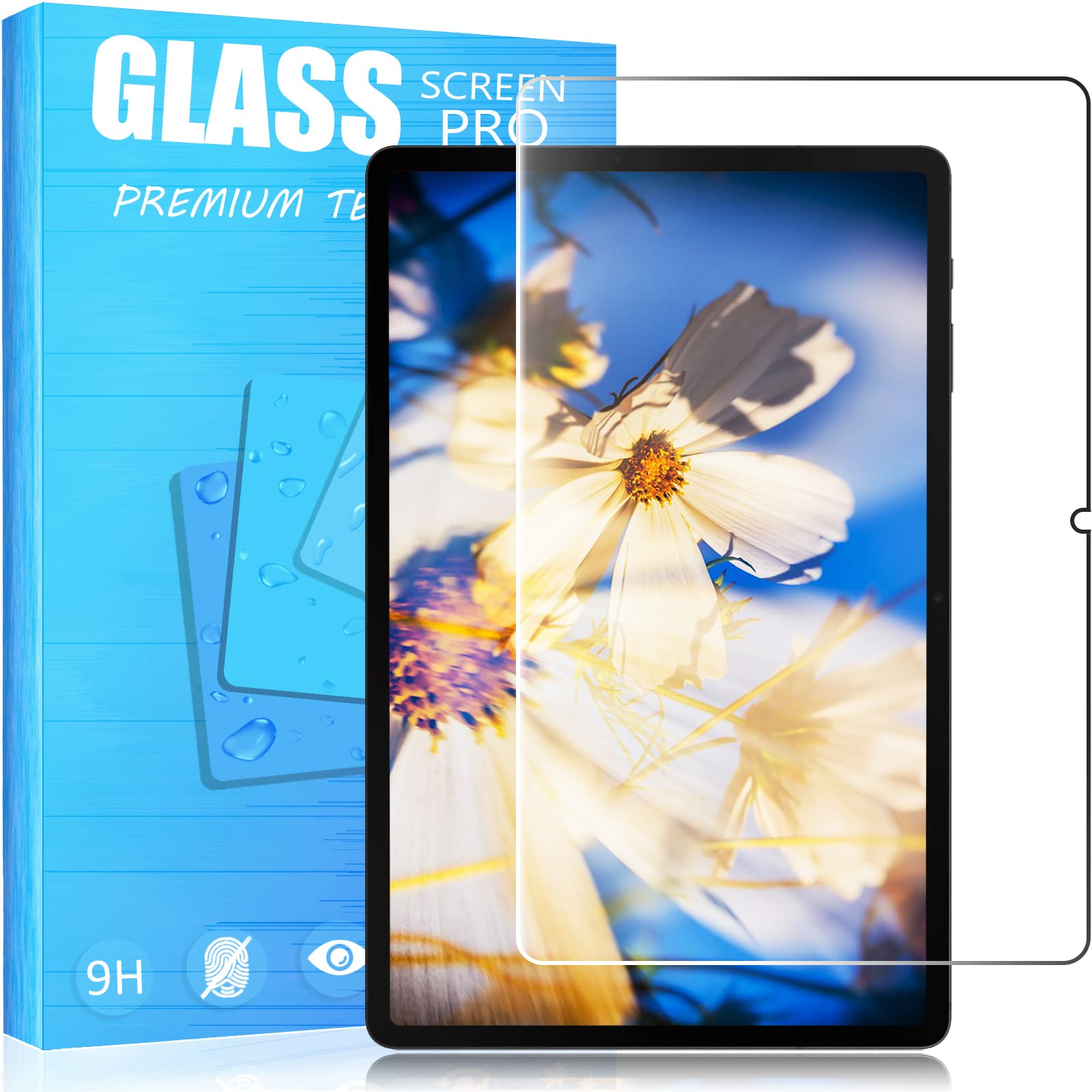 Rakuten - FOR Galaxy Tab S8 PLUS 2022 発売 /S7 /Tab S7 Plus 12.4インチ 専用ガラスフィルム 強化ガラスフィルム 耐指紋 撥油性 表面硬度9H ラウンド加工処理 飛散防止処理 高透過率 光沢表面仕様 画面保護 指紋防止