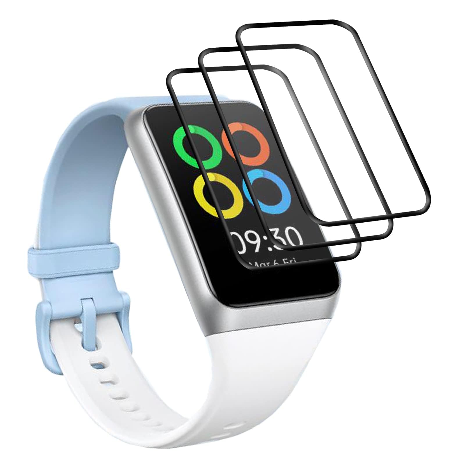 Rakuten - 【3枚入】 対応 OPPO Band 2 保護フィルム 超薄0.33mm 2.5D 硬度9H 気泡ゼロ 耐衝撃 撥油性 超耐久 耐指紋 日本旭硝子素材採用 飛散防止処理保護フィルム 対応 OPPO Band 2 ガラスフィルム スマートウォッチアクセサリ