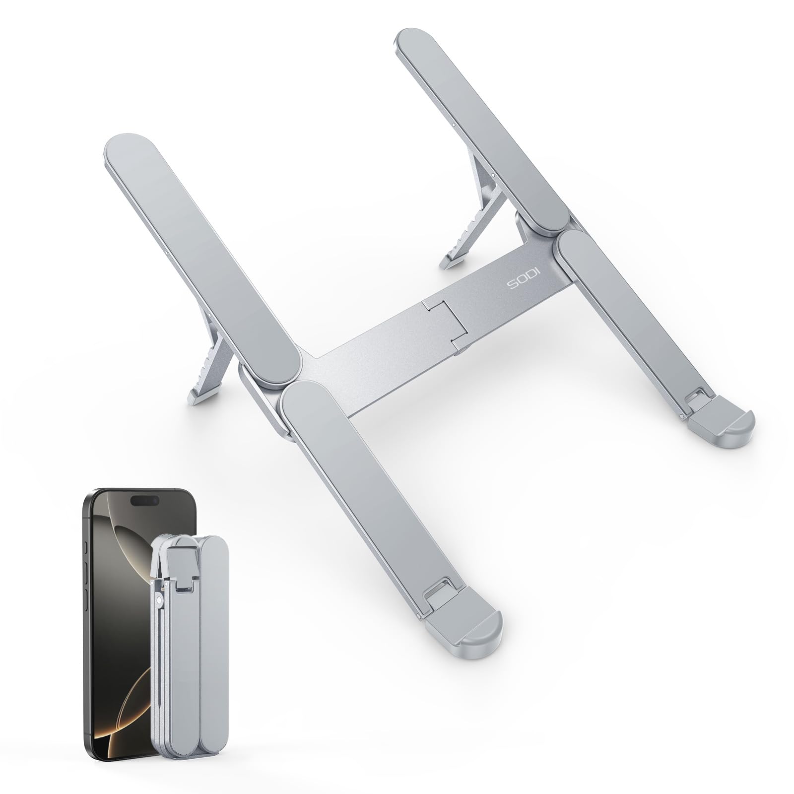 【革新的・極コンパクト】 SODI ノートパソコンスタンド PCスタンド 折りたたみ式 安定感 超軽量 角度..