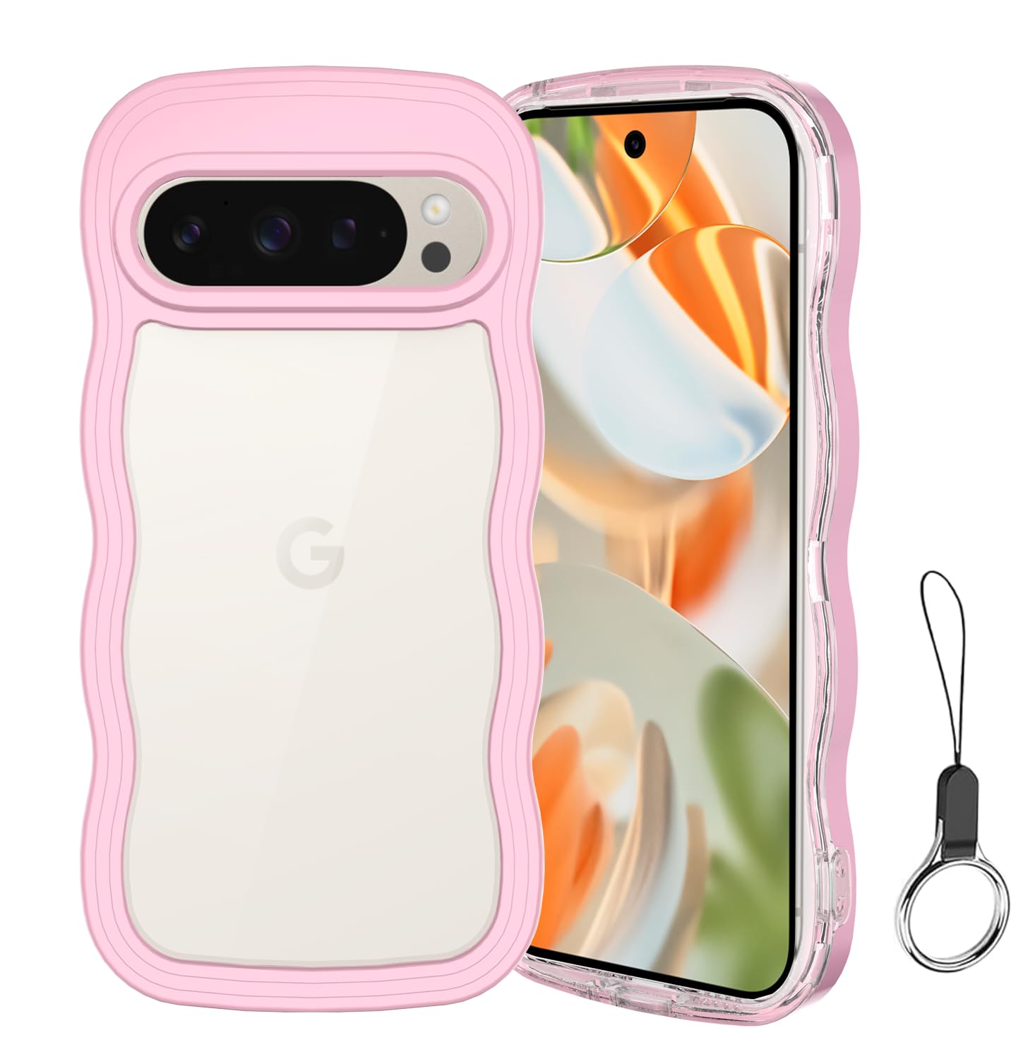 Google Pixel 10/10 Pro/9/9 Pro ケース クリア ウェーブ ピクセル10 TPU波状フレーム うねうね グーグル ピクセル10 Pro 滑り止め スマホケースウェーブ デザイン 手にフィット 韓国 可愛い 女性用 女子向け 人気