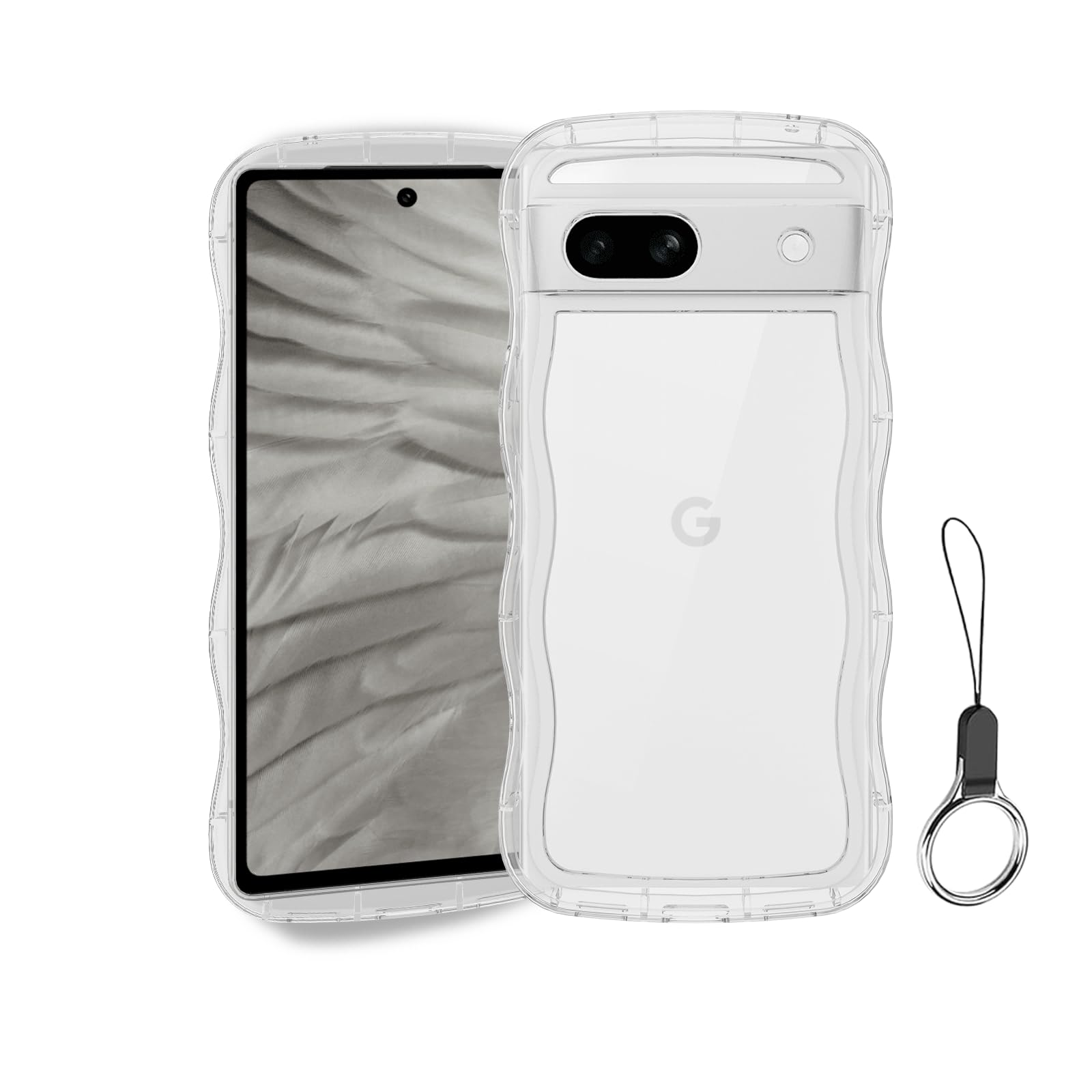 Google Pixel 6A ケース クリア ウェーブ ピクセル 6A TPU波状のバンパー 透明 スマホケース かわいい うねうね グーグル ピクセル6A ウェーブ デザイン 可愛い 韓国 薄型 人気 おしゃれ 耐衝撃 黄ばみなし グーグルピクセル6A