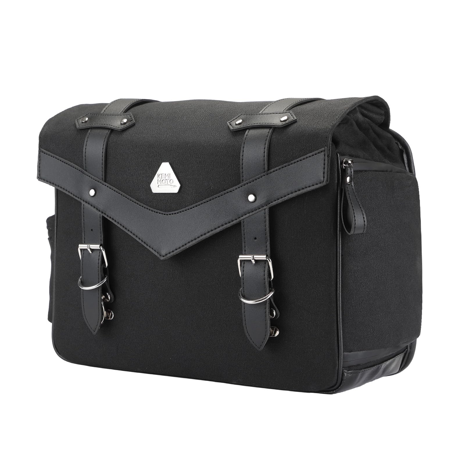 KEMIMOTO バイク サイドバッグ 11L マフラー対応 バイク用 サドルバッグ 蝋引き帆布生地 最高の撥水性 バイクバッグ 耐火性 バイク汎用 サイドオープン 小物収納 汎用性 通勤/ツーリングに最適 スーパーカブ110 rebel250 500 1