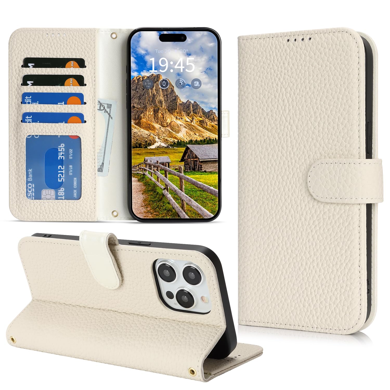 樂天商城 - DEYHU 対応 いphone13 pro ケース 手帳型 カード収納 スタンド機能 iphone 13pro ケース 本革 大容量 耐衝撃 カード収納 iPhone13 Pro ケース 手帳型 アイフォン13 Pro レザー カバー ミルクホワイトです