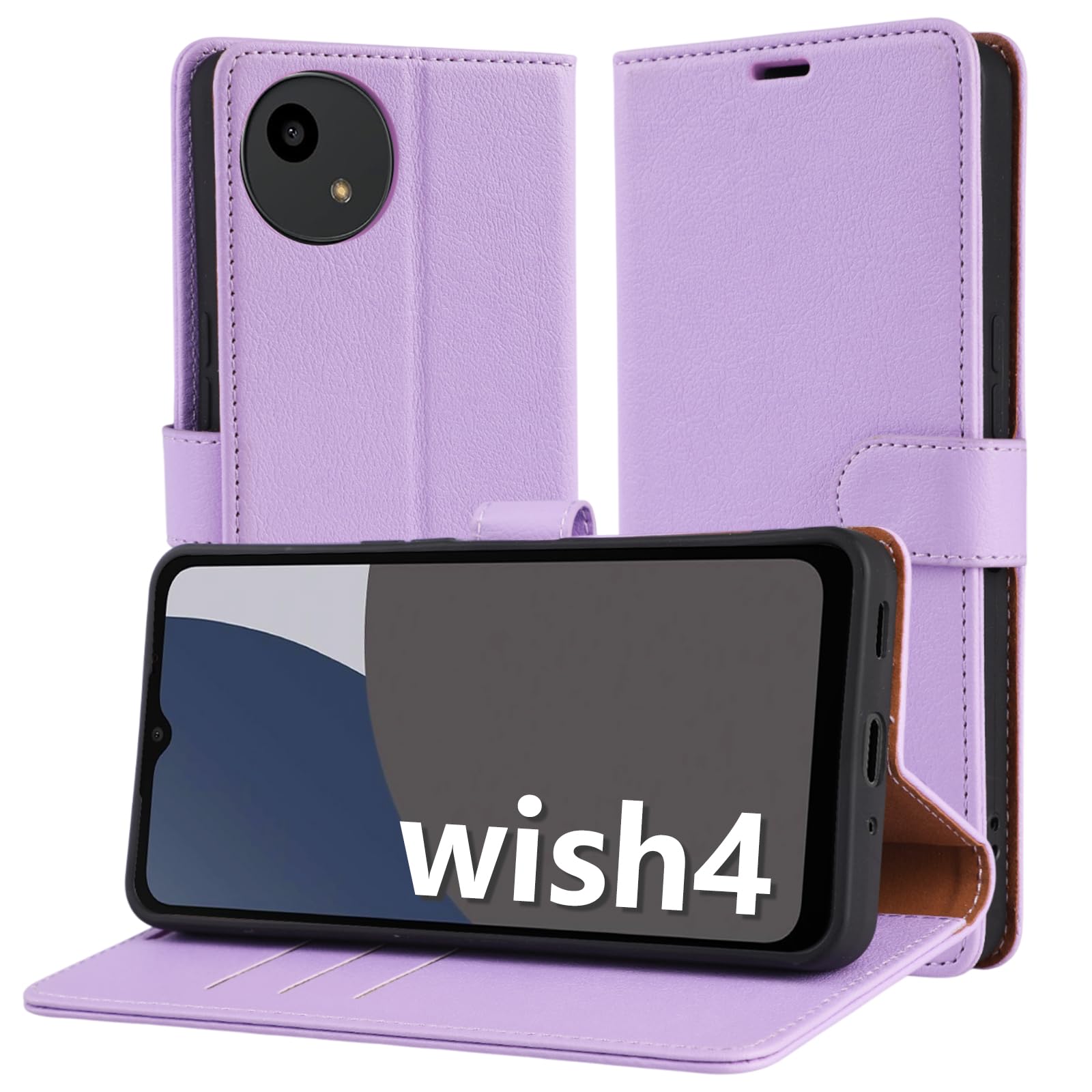 Hianjoo AQUOS wish4 SH-52E �б� ������ ��Ģ�� ���۷� PU�쥶�� �����ɼ�Ǽ ���֤� ������ɵ�ǽ�դ� �ޥ��ͥåȼ� �Ѿ׷� ����...