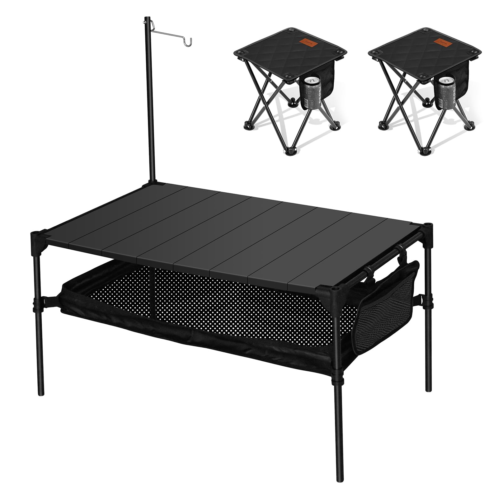 DesertFox キャンプ テーブル アウトドア ロールテーブル コンパクト 折りたたみ式 軽量 無限拡大 連結可能 ハイキング BBQ PZ (スタイルB，70cm)