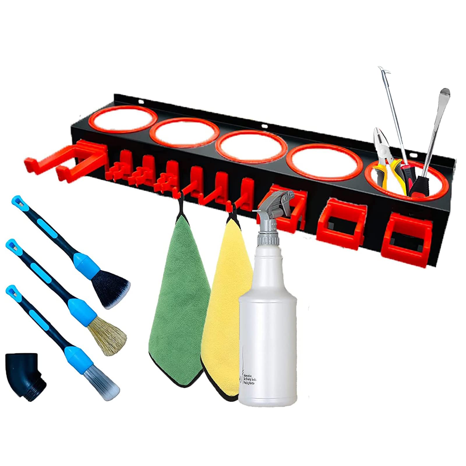 GHDVOP スプレーボトル収納ラック 研磨剤ワックス/缶収納ラック/壁掛け/ガレージボトルオーガナイザー/..