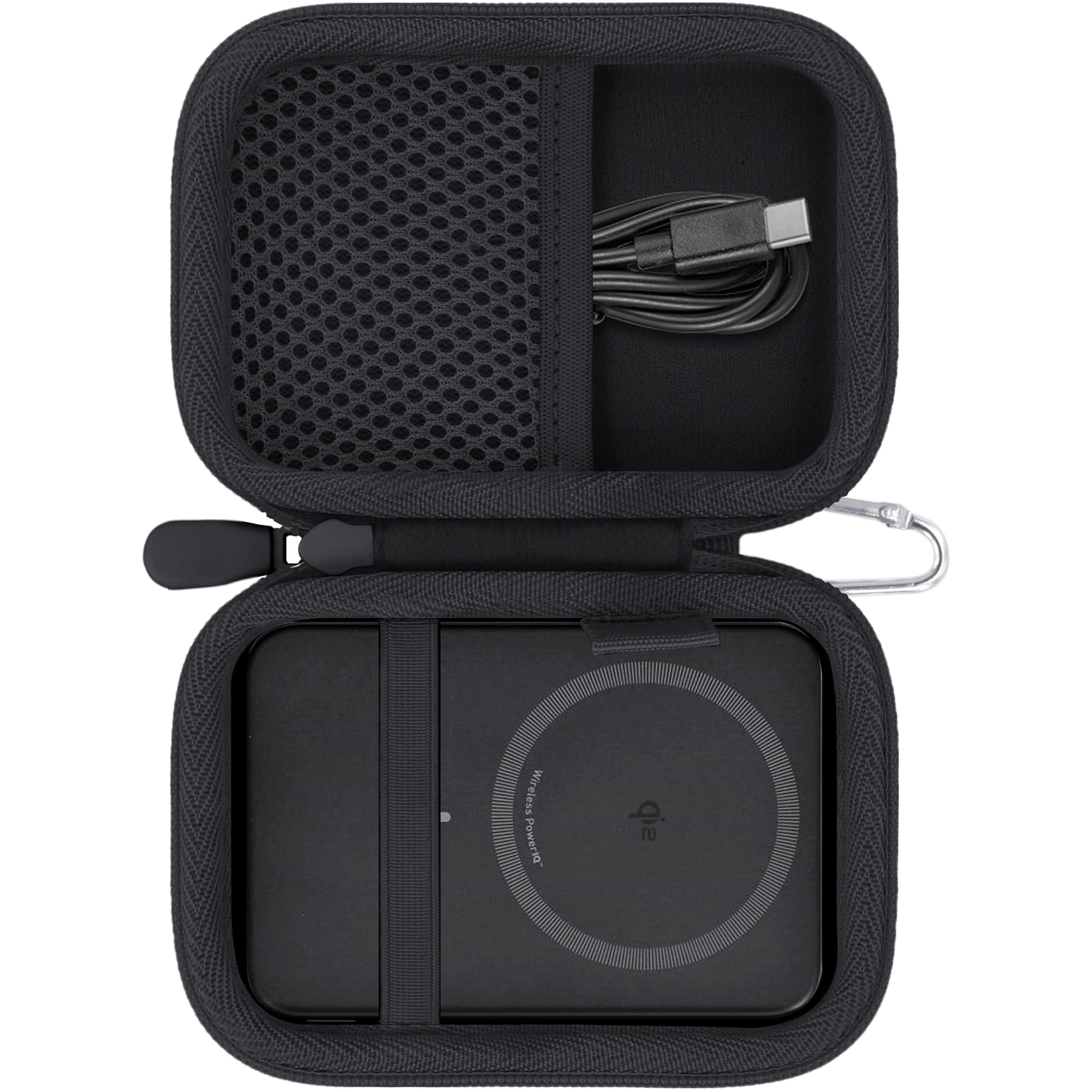 （ケースのみ）Anker Nano Power Bank (5000mAh, MagGo, Slim) MagSafe対応薄型モバイルバッテリー A1665専用収納ケース,ブラック-Khanka