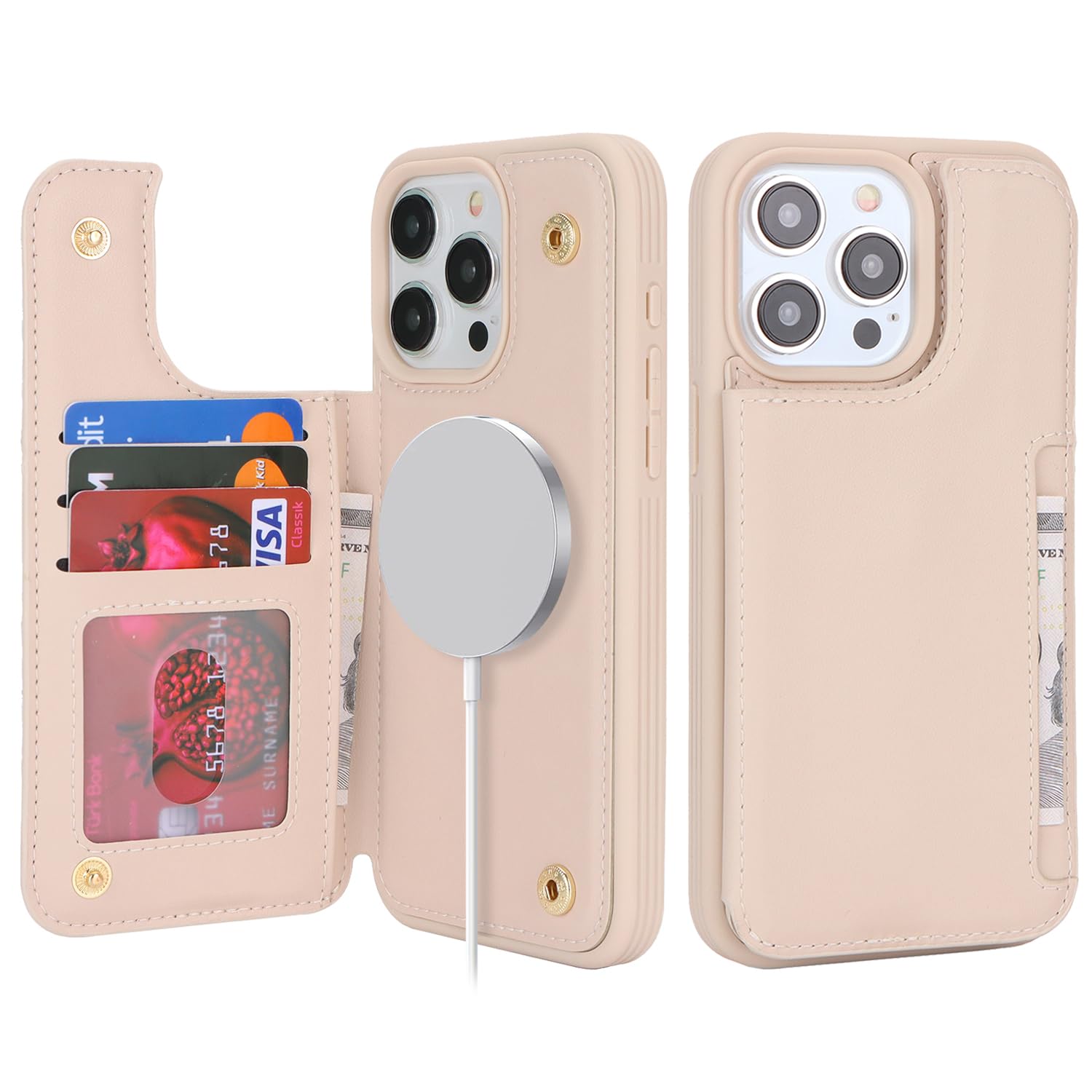 Rakuten - Sailortech iPhone 13 Pro Max 背面ケース 手帳型 アイフォン13 promax ケース アイフォン13 promax 携帯カバー 財布型 Magsafe多機能携帯電話カード 手帳ケース PUレザー 収納付き Magsafe磁石吸