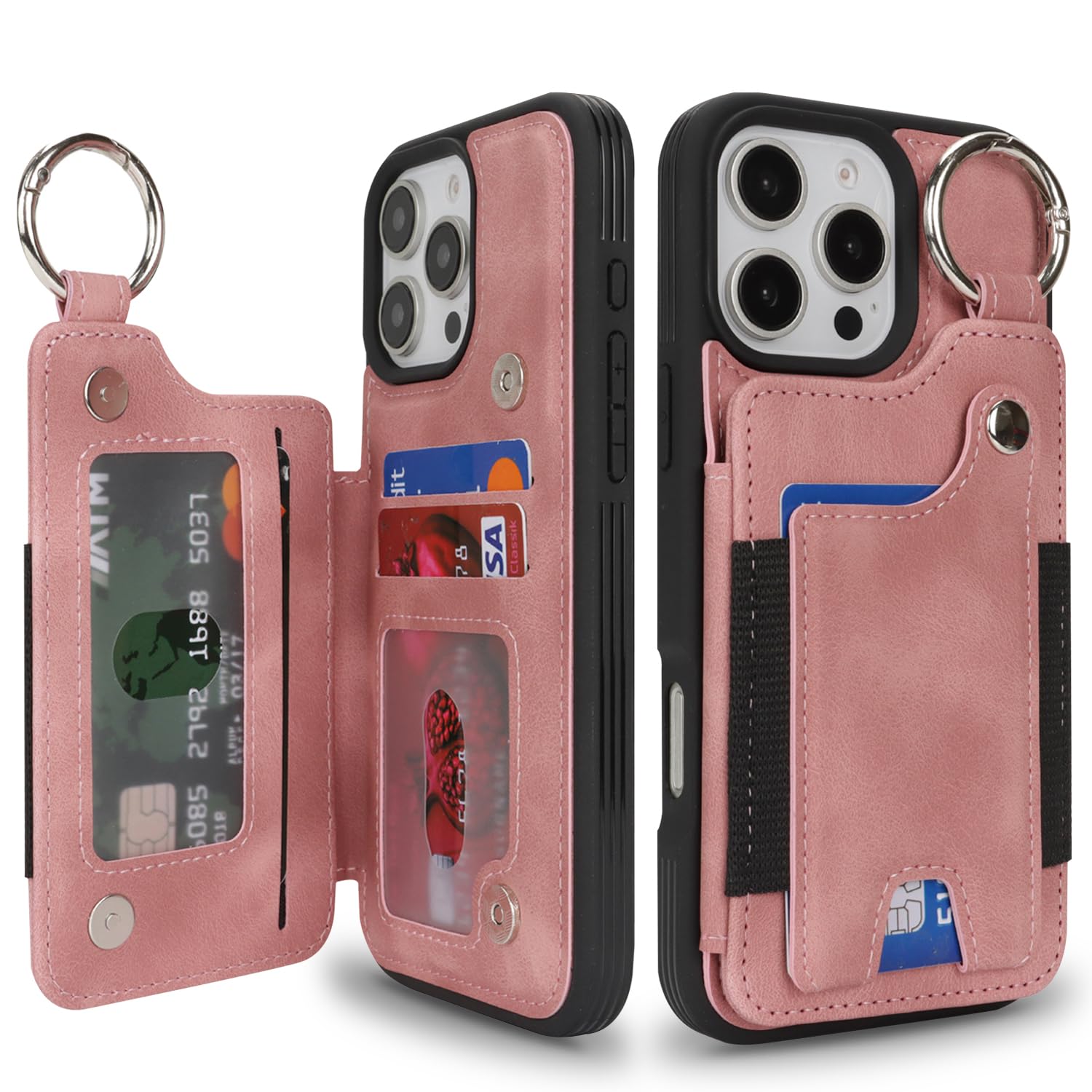 SailorTech ケース iPhone 16 Pro Max 背面ケース翻盖型 指リング機能付きカード ホルダー付き女性用, アイフォン16 Pro Max 手帳ケース 横置き機能 スロット付き おしゃれなケース iPhone 16promax ケース