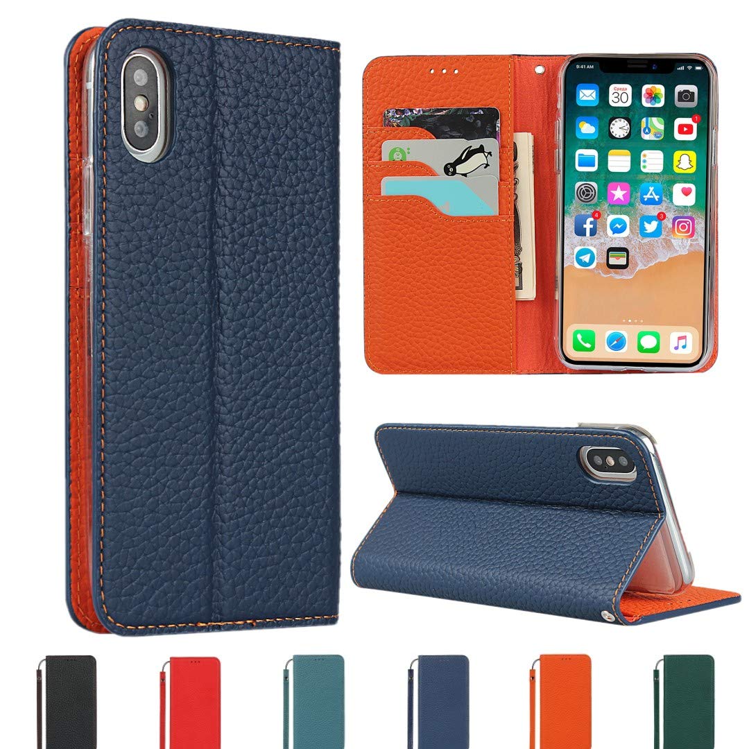 Sailortech iphone xs max ケース手帳型 縄掛け iphone xsmaxカバー 財布型 ライチ紋様 本革レザー アイフォンxs maxケース アイフォンXS MAXケースカバー 財布型 カード収納 収納付き 画面保護 横置きスタンド