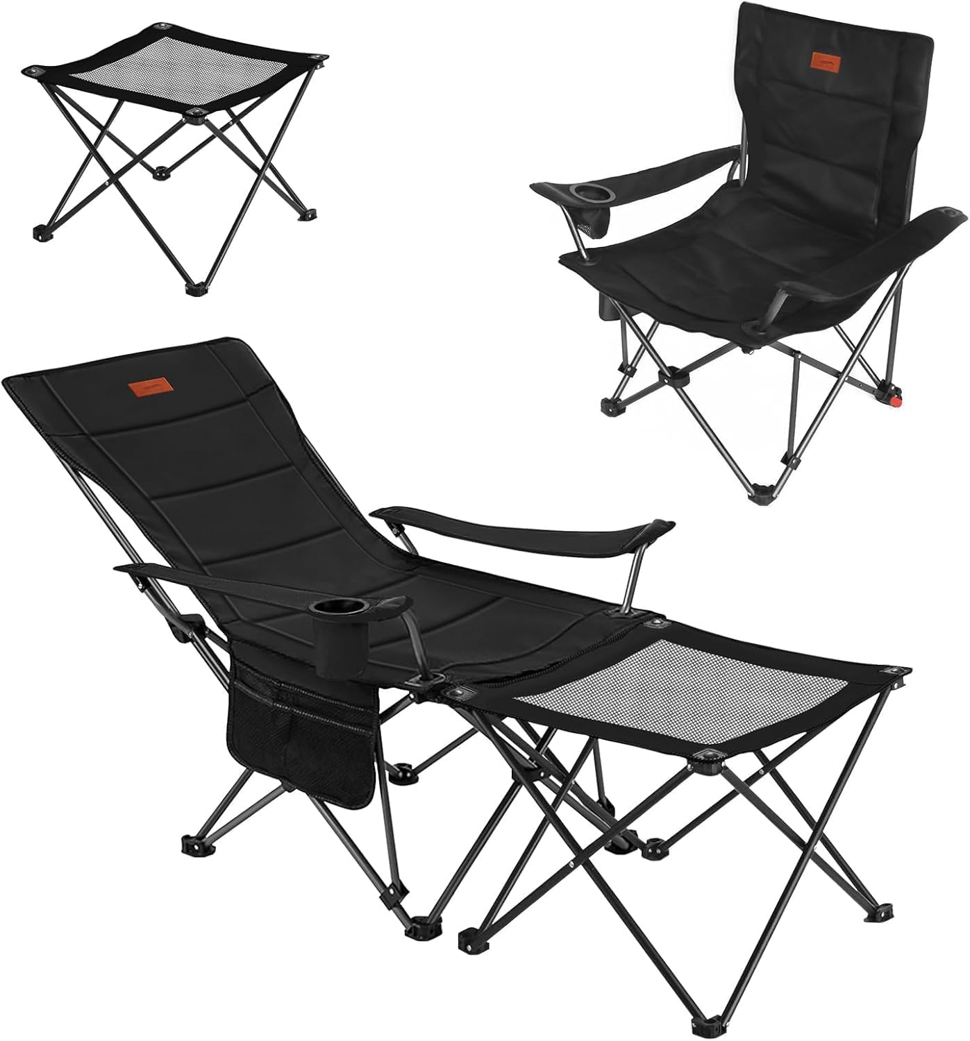 DesertFox リクライニングチェア キャンプ椅子 4way 仮眠 昼寝 4段階調整 四季適用 アウトドアチェア クーラーボックス付き 【耐荷重150kg】コンパクト 折りたたみ 軽量 イス 【 独自開発のカップホルダー】携帯便利 ピクニック レジャー