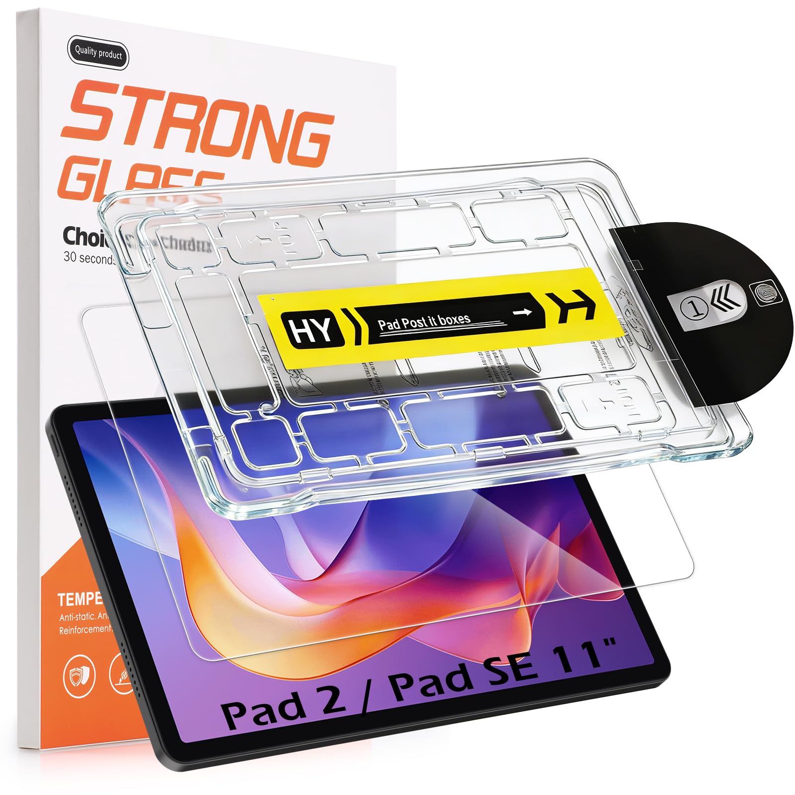 Rakuten - Hianjoo Xiaomi Redmi Pad 2 / Pad 2 Play Bundle/Pad SE 11インチ 対応 強化ガラスフィルム スクリーン保護 簡単貼り付け 指紋防止 傷防止 ガイドボックス付き 強化ガラス 自動位置合わせ 1枚入り