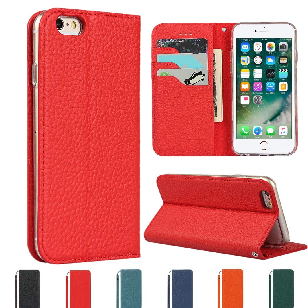 Sailortech iPhone6s ケース手帳型 iPhone6カバー 財布型 縄掛け ライチ紋様 本革 高級レザー アイフォン 6s ケース アイフォン6sケース レザー iphone6カバー 財布型 カード収納 収納付き 画面保護 横置きスタンド機