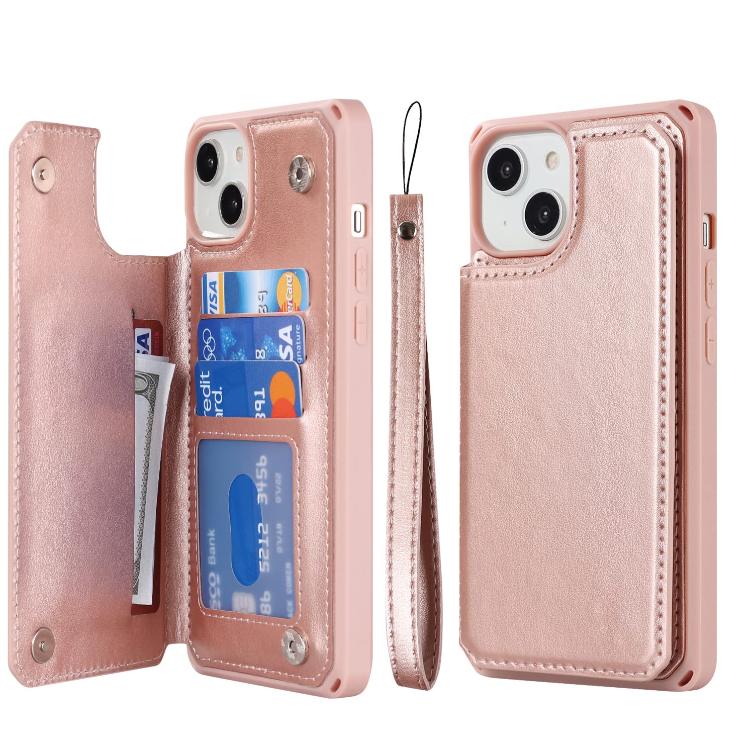 Sailortech iPhone 14 Plus 背面ケース 手帳型 アイフォン14 プラスケース アイフォン14 プラス カバー 財布case 縄掛け 高級PUレザー 多機能携帯電話カード 手帳ケース PUレザー 収納付き 磁石吸着 ICカード収納 財