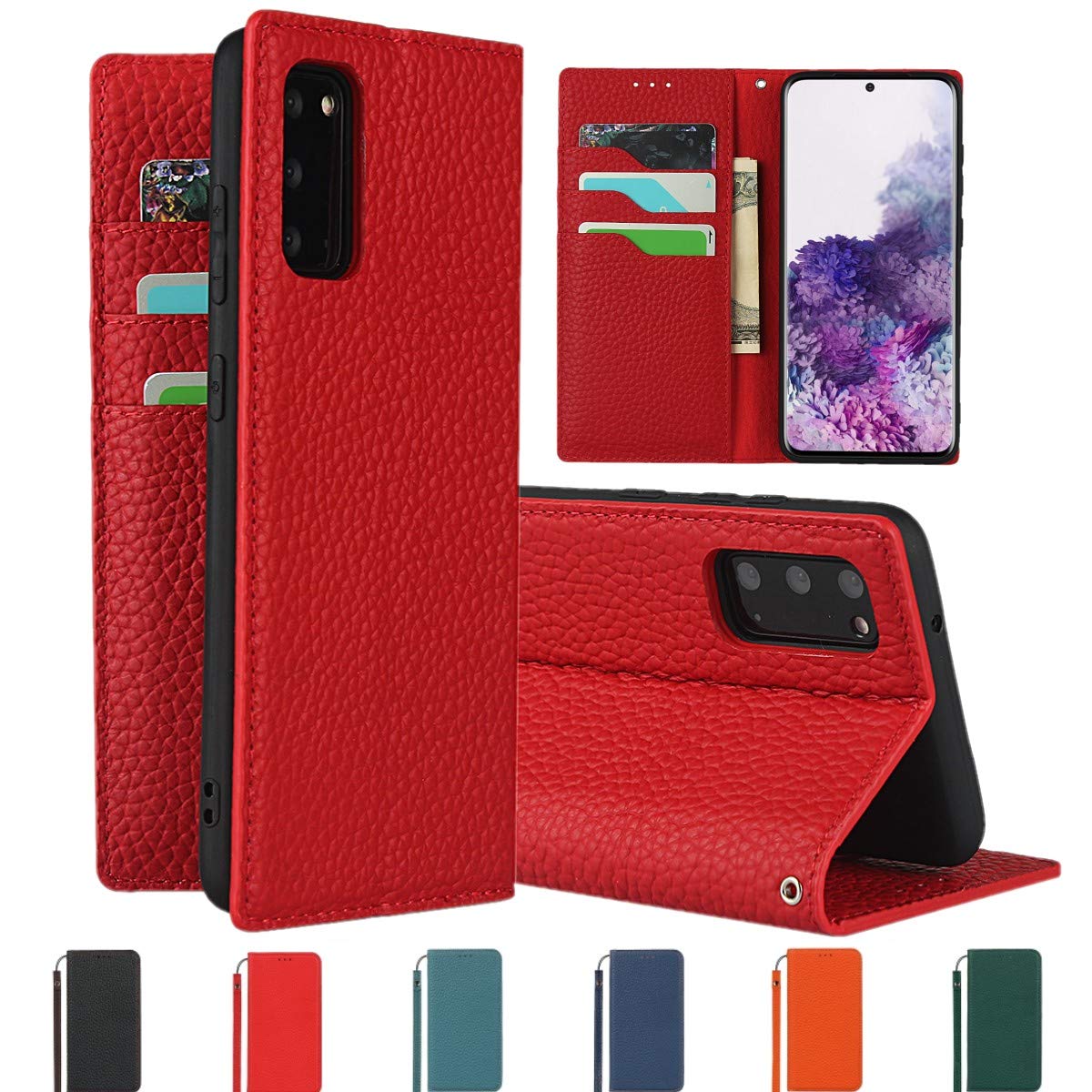 樂天商城 - Sailortech Samsung Galaxy S20 SC-51A SCG01ケース手帳型 SC-51A SCG01カバー ライチ紋様 本革 高級レザー ギャラクシー S20 ケース レザー s20 カバー 財布型 カード収納 収納付き 横置きスタン