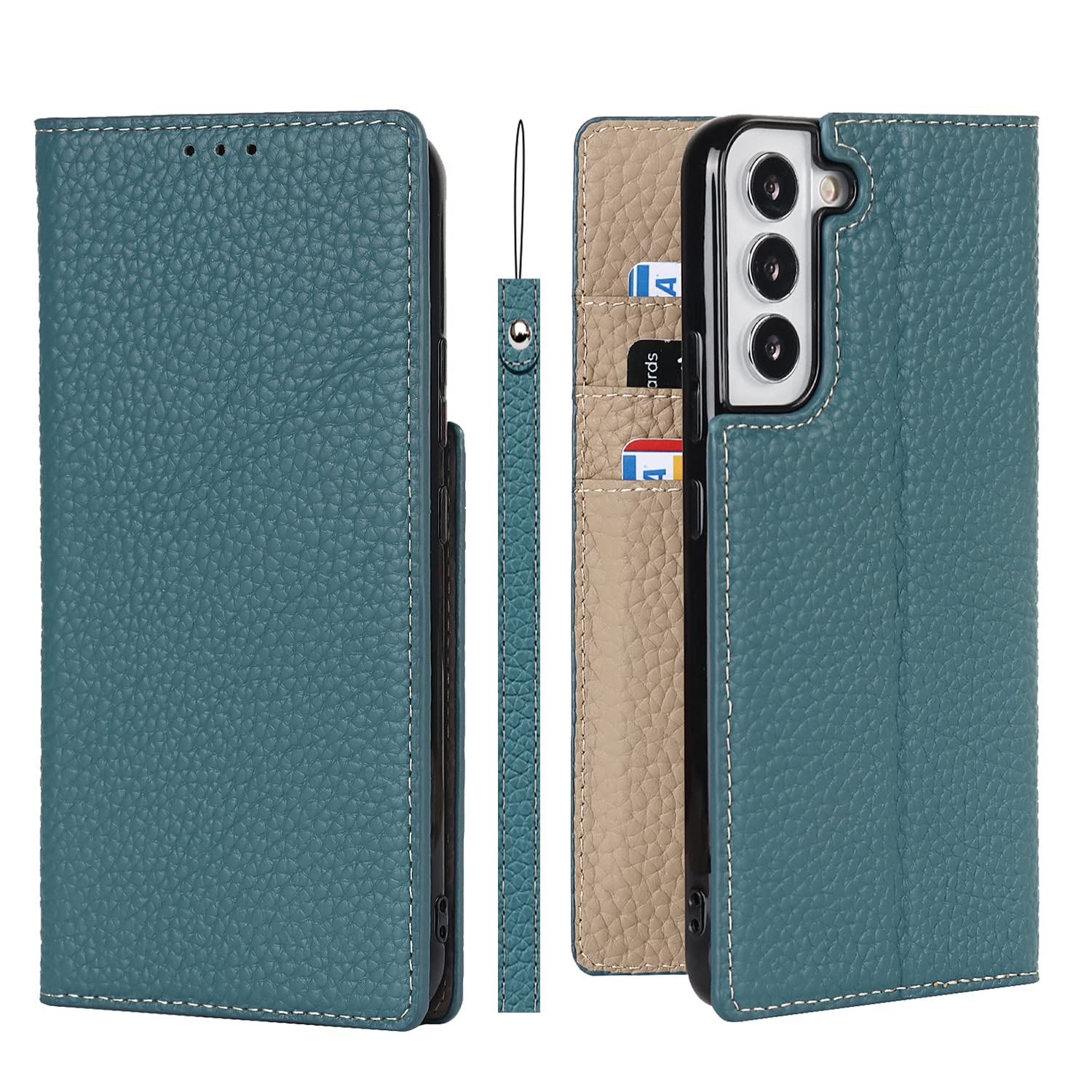 Sailortech Galaxy S22 SC-51C SCG13 ケース手帳型 Galaxy S22 専用 カバー 財布型 ライチ紋様 本革レザー SCG13 ケース SC-51C カバー 財布型 カード収納 収納付き 横置きスタンド機能 本革レザー