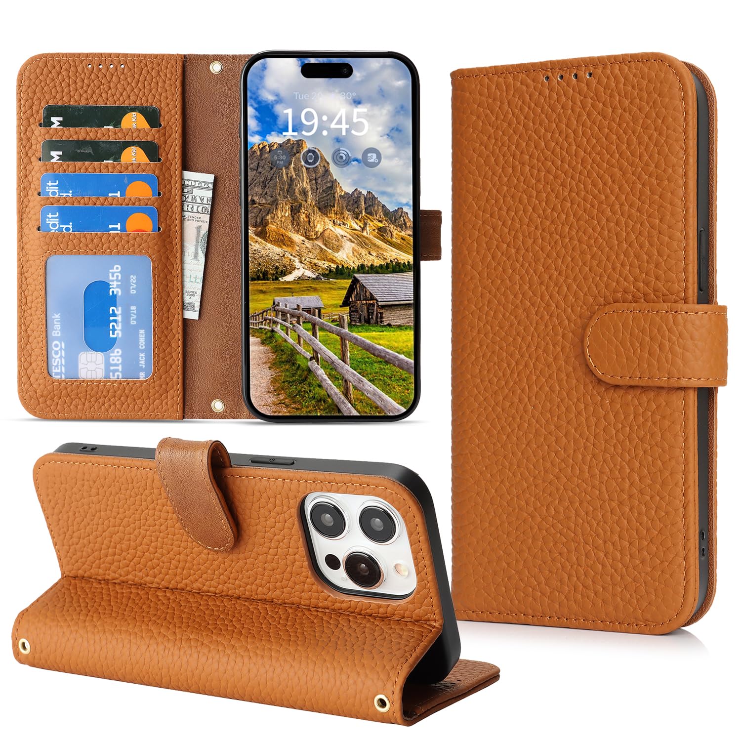 樂天商城 - DEYHU 対応 iPhone 15 Pro Max ケース 手帳型 カード収納 スタンド機能 アイフォン15プロマックス ケース 本革 大容量 耐衝撃 iPhone15ProMax ケース 手帳型 iPhone 15 Pro Max レザー カバー アー