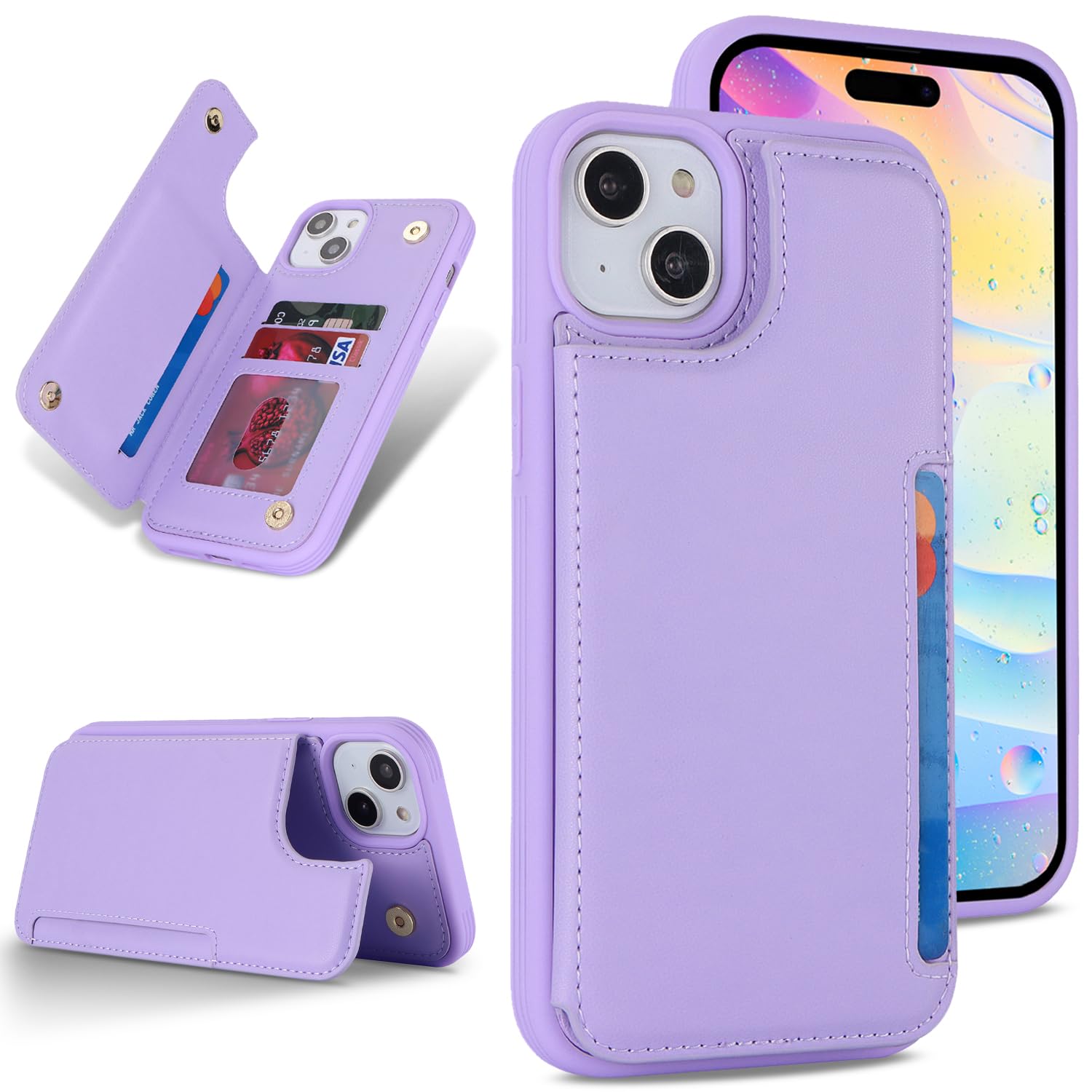 樂天商城 - Sailortech iPhone 15 Plus 背面ケース 翻盖型 アイフォン15 Plus ケース アイフォン15 Plus カバー 財布背面手机壳 手帳ケース 収納付き 磁気クラスプ 小銭入れ IC カード収納 財布型 実用 横置き機能 防塵 ・量