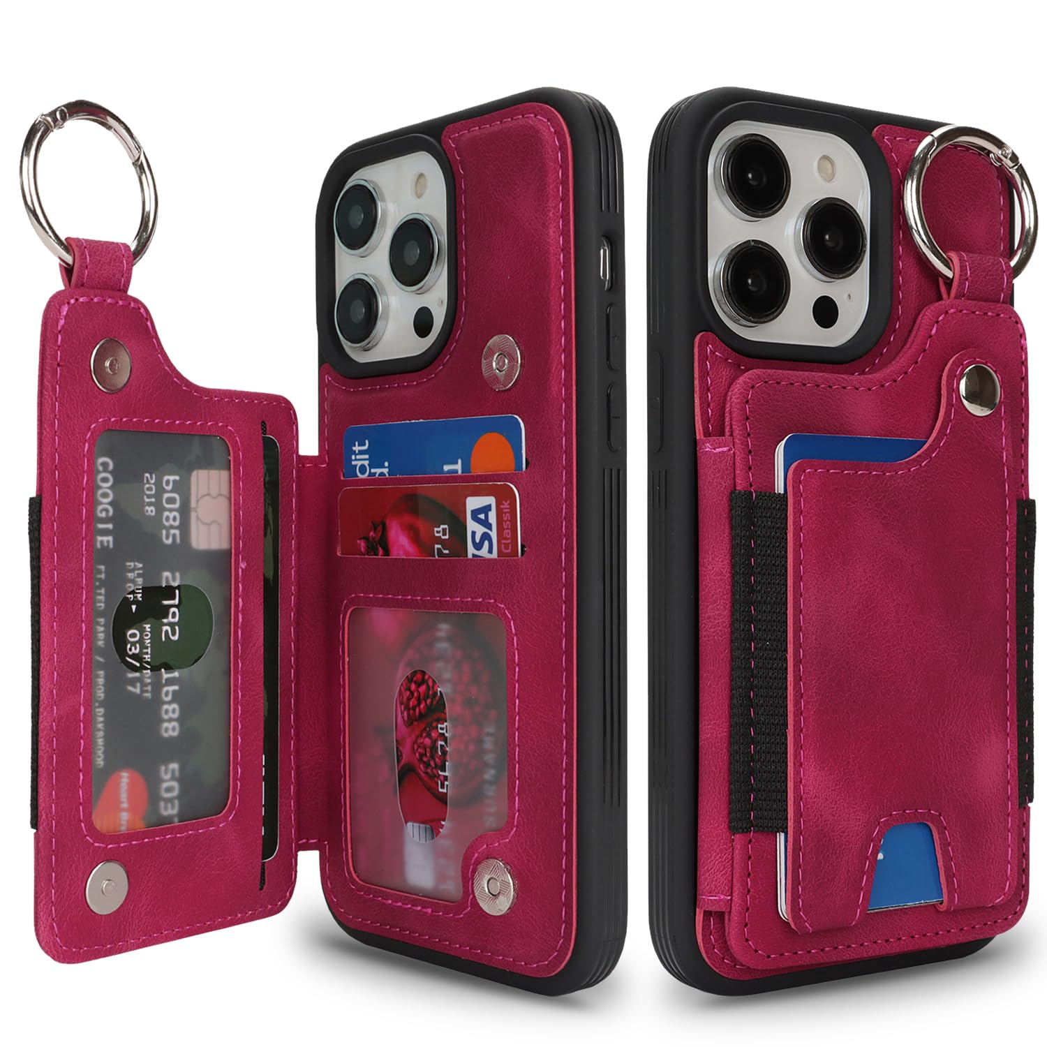 樂天商城 - SailorTech ケース iPhone 14 Pro Max 背面ケース翻盖型 指リング機能付きカード ホルダー付き女性用, アイフォン14 Pro Max 手帳ケース 横置き機能 スロット付き おしゃれなケース iPhone14 ProMax ケース