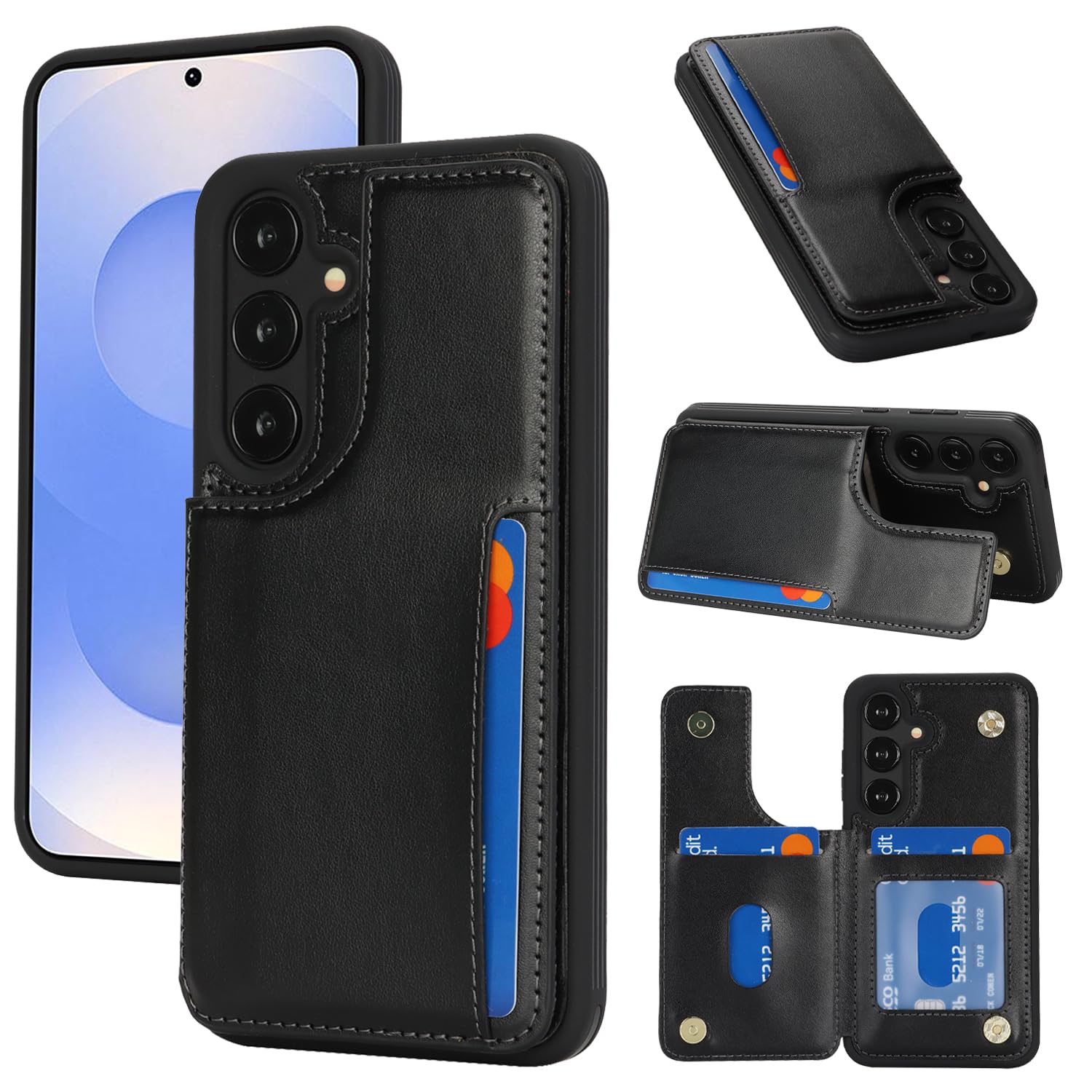 Sailortech Samsung Galaxy S25 背面ケース 翻盖型 galaxy s25 ケース galaxy s25カバー 財布背面手机壳 手帳ケース 収納付き 磁気クラスプ 小銭入れ IC カード収納 財布型 実用 横置き機能 防塵 ・量