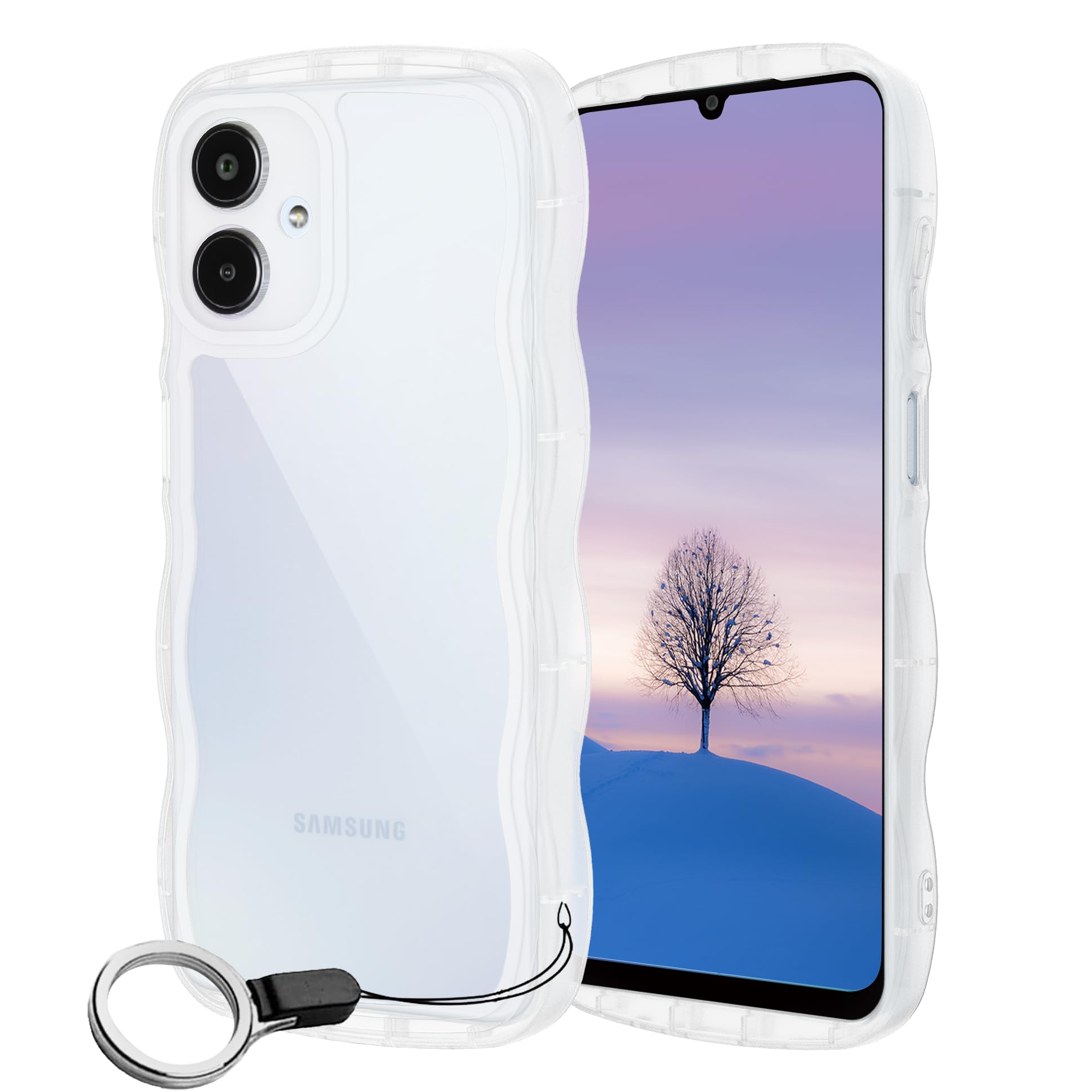 Galaxy A25 5G ケース クリア ウェーブ SC-53F SCG33 TPU波状のバンパー 透明 スマホケース かわいい うねうね アクオス ギャラク...