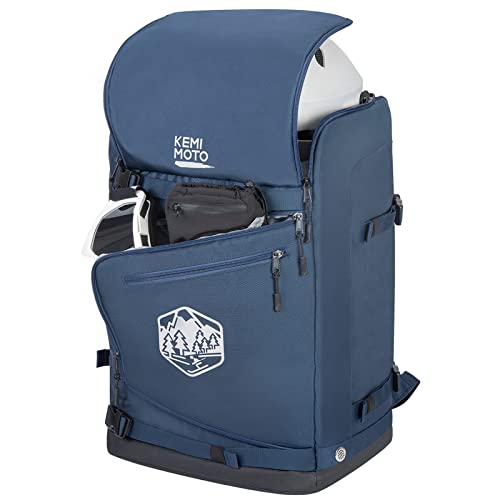 KEMIMOTO スキーバッグ ブーツバッグ スキーブーツケース スノーボード スキー用リュック 大型 スキーヘルメット バッグ スキーブーツケース 大容量 60L ブルー