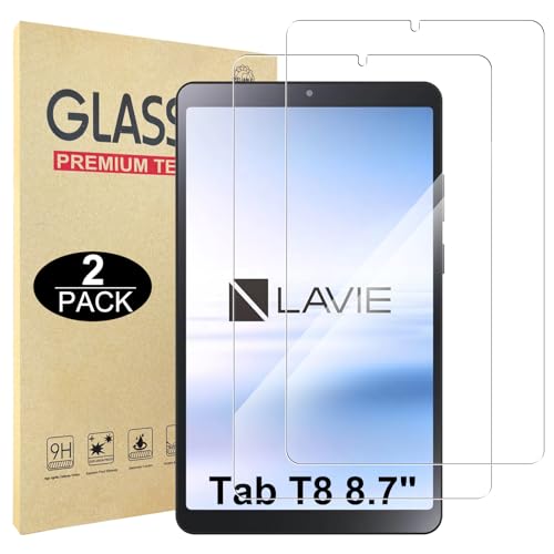Hianjoo 2枚セット LAVIE Tab T8 T0855/KAS 対応 保護フィルム 強化ガラス 硬度9H/飛散防止/高透過率 LAVIE Tab T8 TAB08/H05 対応 フィルム ガラスフィルム タブレット 8.7インチ 液晶保護フィルム