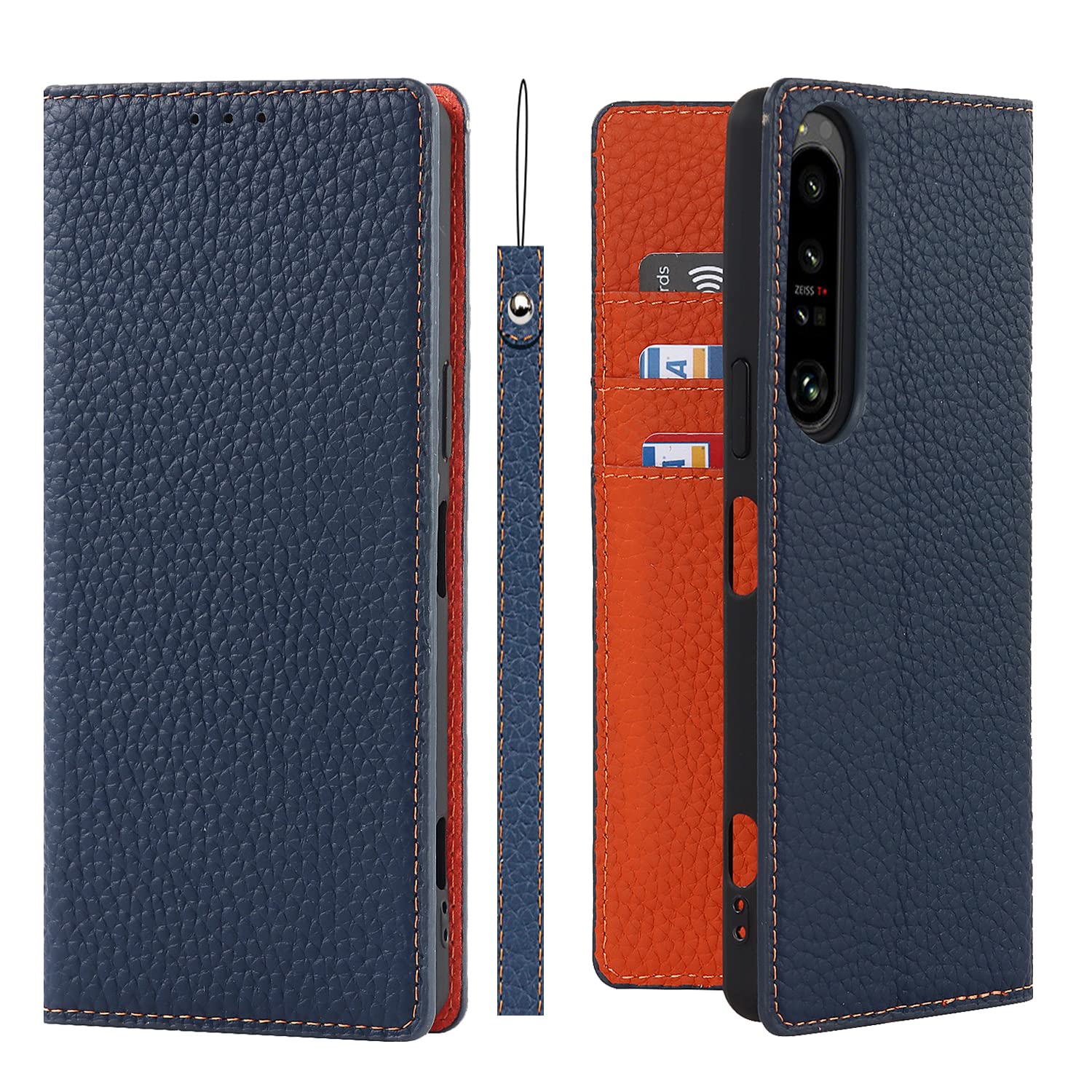 樂天商城 - Sailortech Xperia 1 IV SO-51C SOG06 ケース手帳型 Xperia 1 IV 専用 カバー 財布型 ライチ紋様 本革レザー SOG06 ケース SO-51C カバー 財布型 カード収納 収納付き 横置きスタンド機能 本革レザ