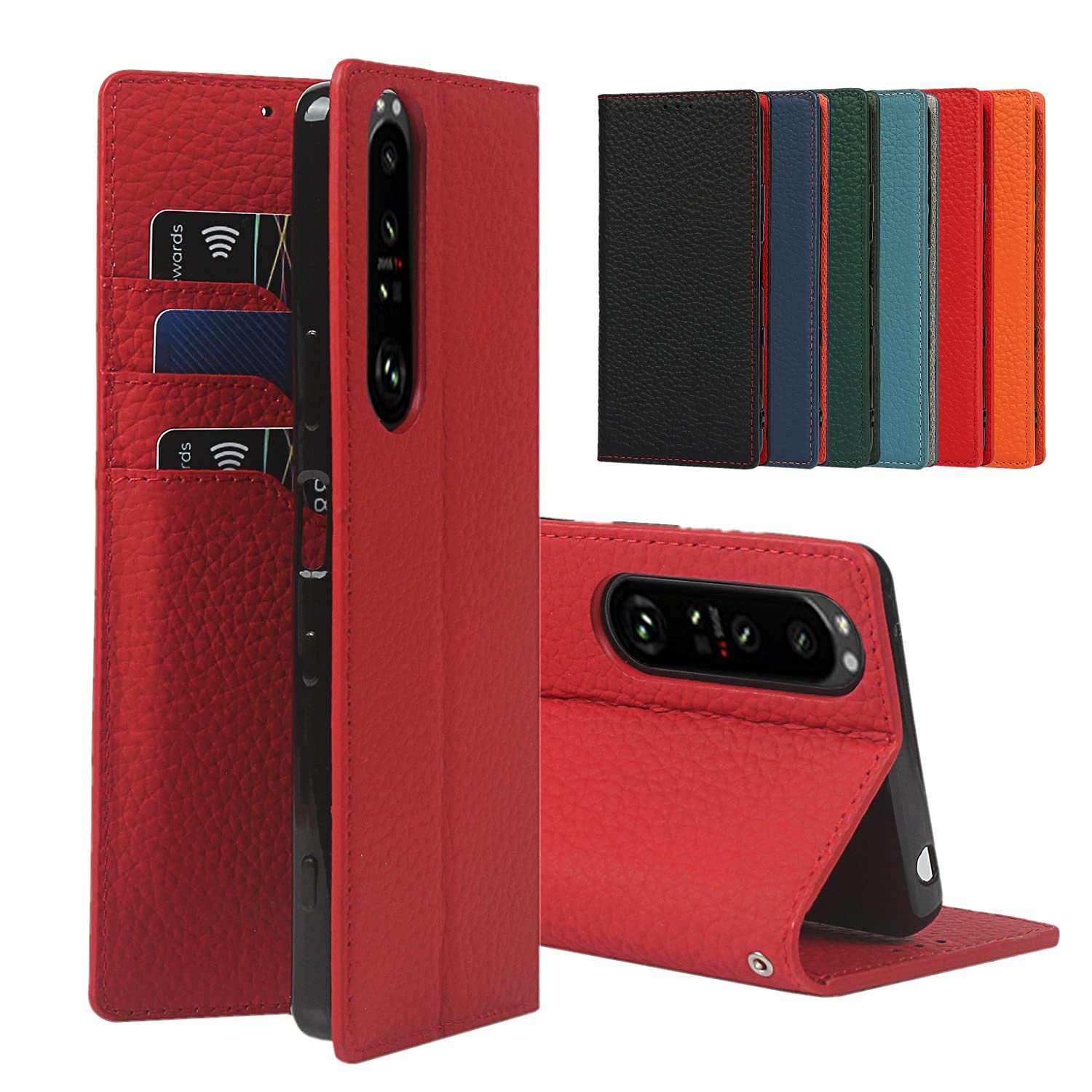 Sailortech Sony Xperia 1 III SO-51B SOG03 ケース手帳型 SO-51B ケース au SOG03 ケース 財布型 ライチ紋様 本革レザー xperia 1 III ケース xperia 1 III カバー 財布型 カ