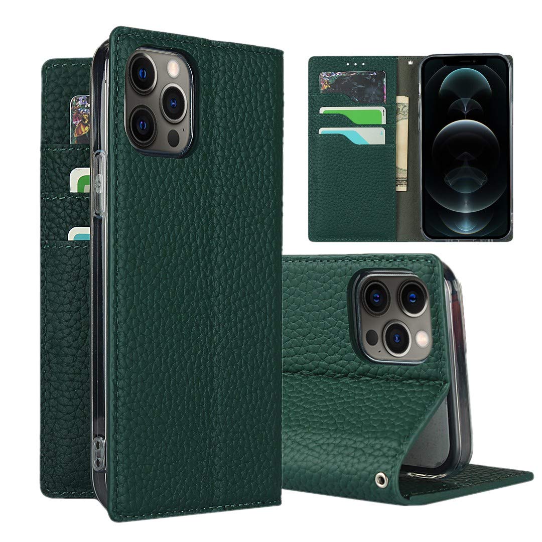 Sailortech iPhone12 Pro/iPhone 12 ケース手帳型 縄掛け iPhone 12 カバー 財布型 ライチ紋様 本革レザーアイフォン12 Pro ケース レザー アイフォン12 Pro カバー 財布型 [RFIDブロッキング] カ