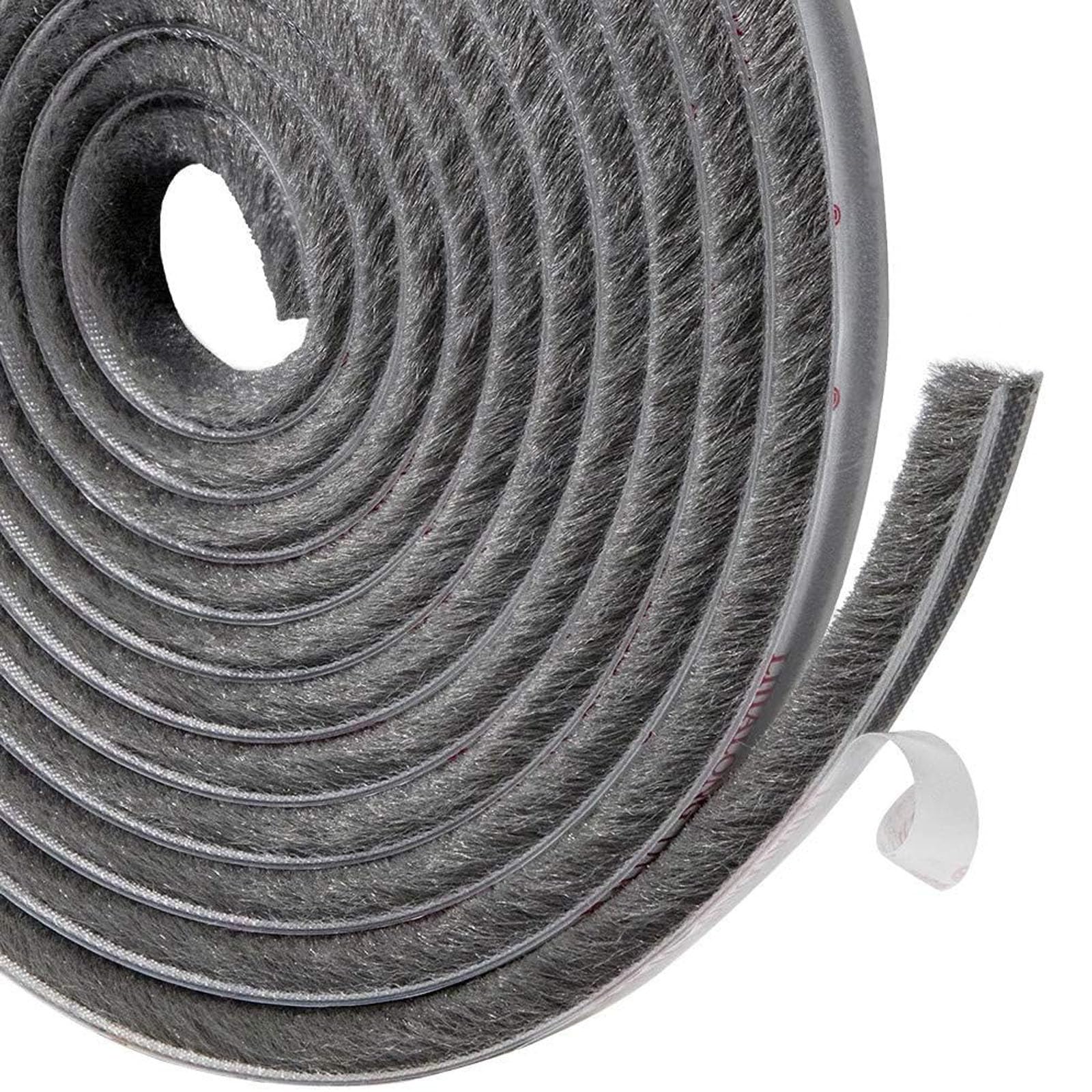 YINKE 隙間テープ すきまモヘアテープ 毛足長い 超ロングサイズ 10m×7mm×12mm 虫よけすき間テープ 網戸用 玄関 ドア用 窓用 隙間対策 (グレー)