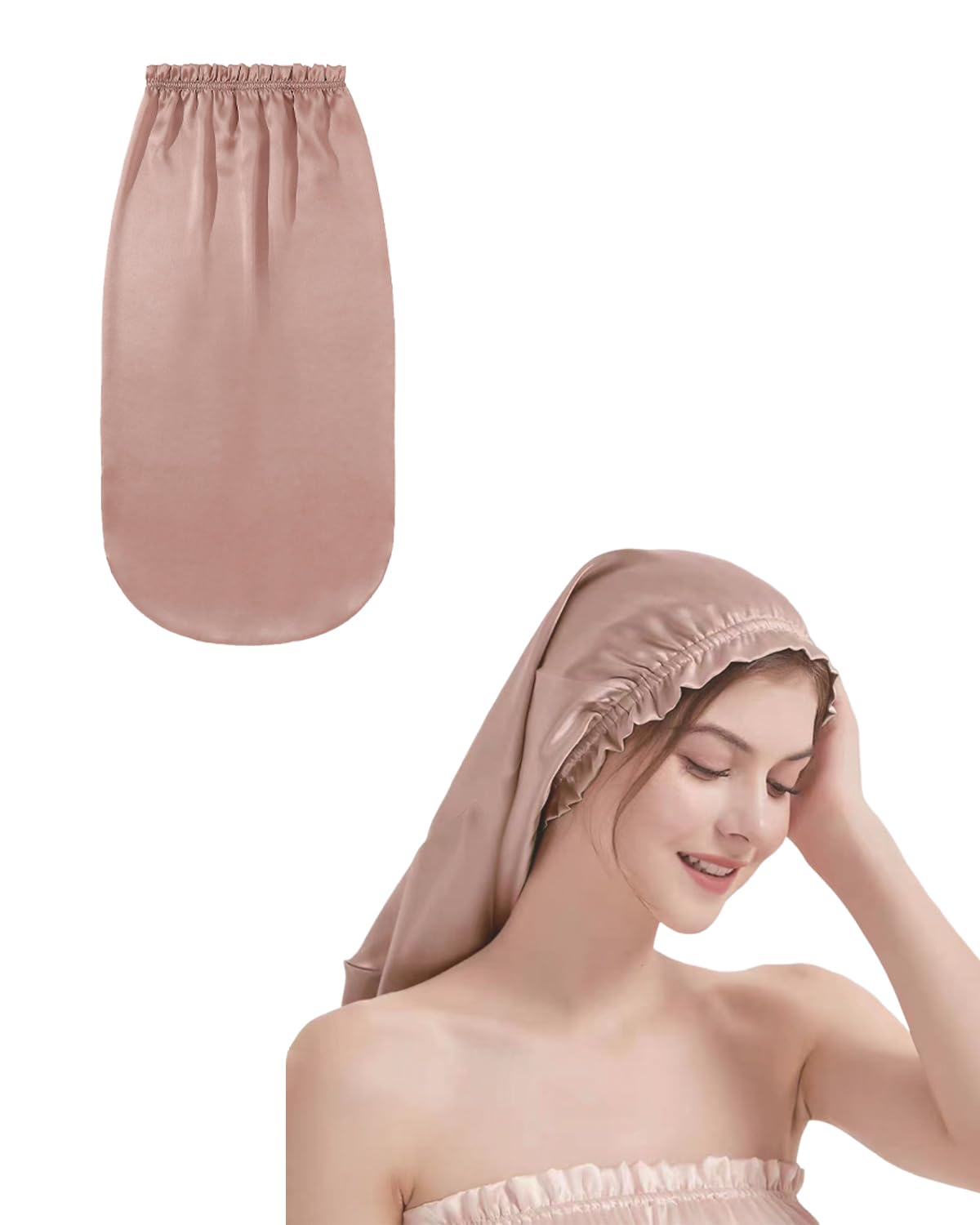 樂天商城 - [YINKE] シルクナイトキャップ シルクキャップ ロングヘア用 筒型デザイン ヘアキャップ 筒型 お休み 朝まで脱落な し 美髪・摩擦軽減・頭皮保湿・ツヤ髪 就寝用 産後用 誕生日 プレゼント (シャンパン)