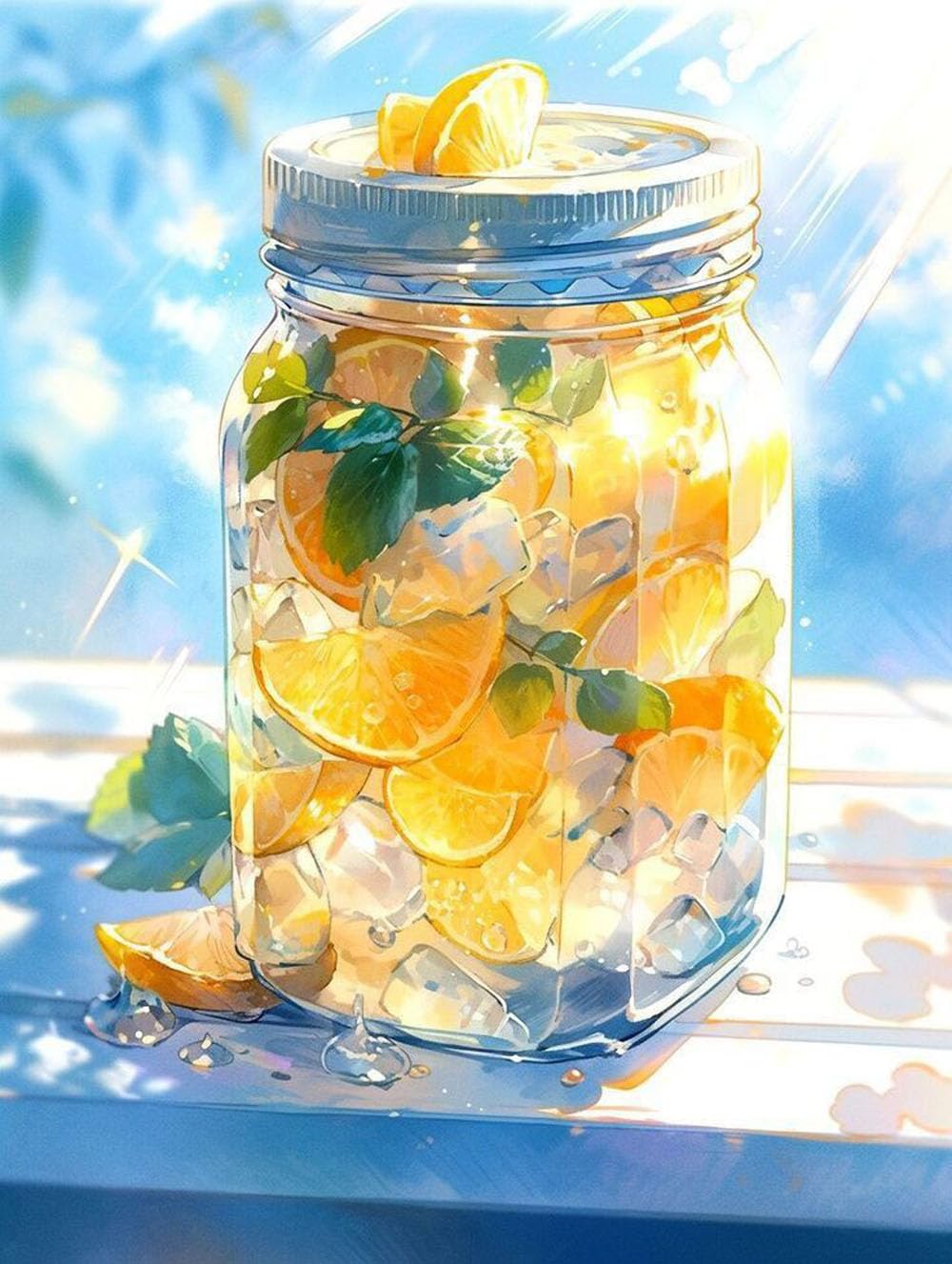 樂天商城 - LEADINTOP ダイヤモンドアート 夏 カップ 丸いビーズ 30X40cm ダイヤモンドペインティング キット モザイクアート 人気 ビーズアート かわいい 初心者 大人 子供 DIY 手作り 手芸キット プレゼント 芸術品 装飾