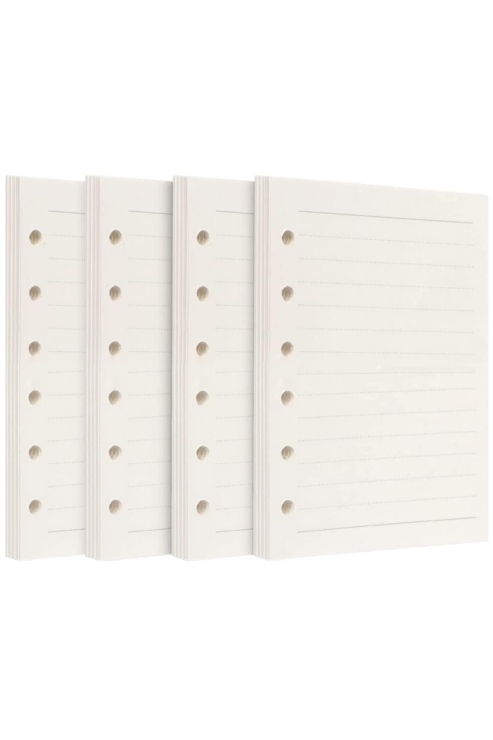 YINKE 手帳用リフィル ルーズリーフダイアリー 横罫 A7 システム手帳用リフィル A7 リフィル 5mm方眼 ノート ルーズリーフ用 メモ帳リフィル ミニ6穴 4冊 180枚