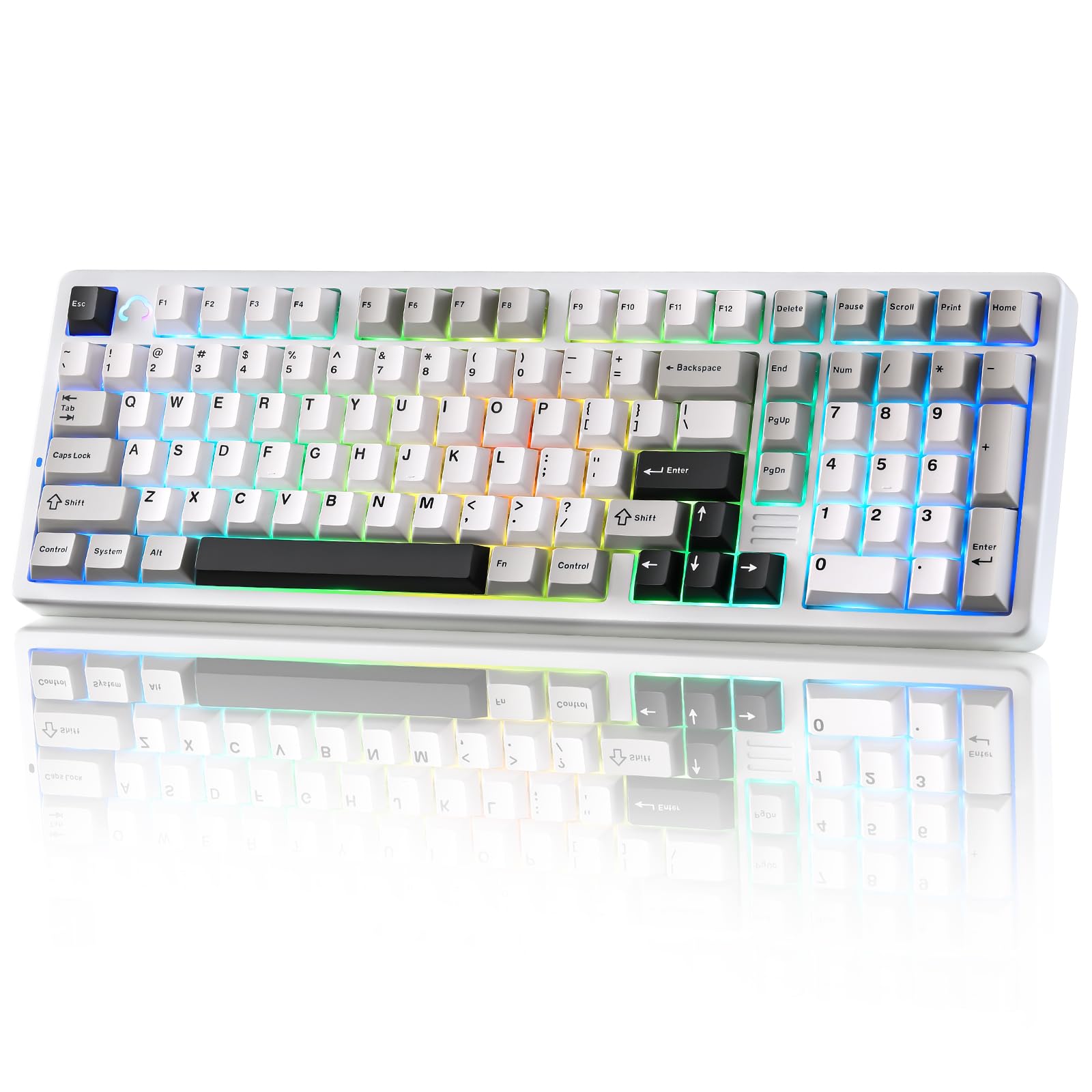 楽天VanVenusYUNZII AL98 QMK/VIA ワイヤレス メカニカルゲーミングキーボード フルアルミニウム筐体 BT/2.4G/USB-C接続対応 プレルーブ済み ホットスワップ対応 リニアスイッチ ガスケットマウント 1800レイアウト RGBバックライト W