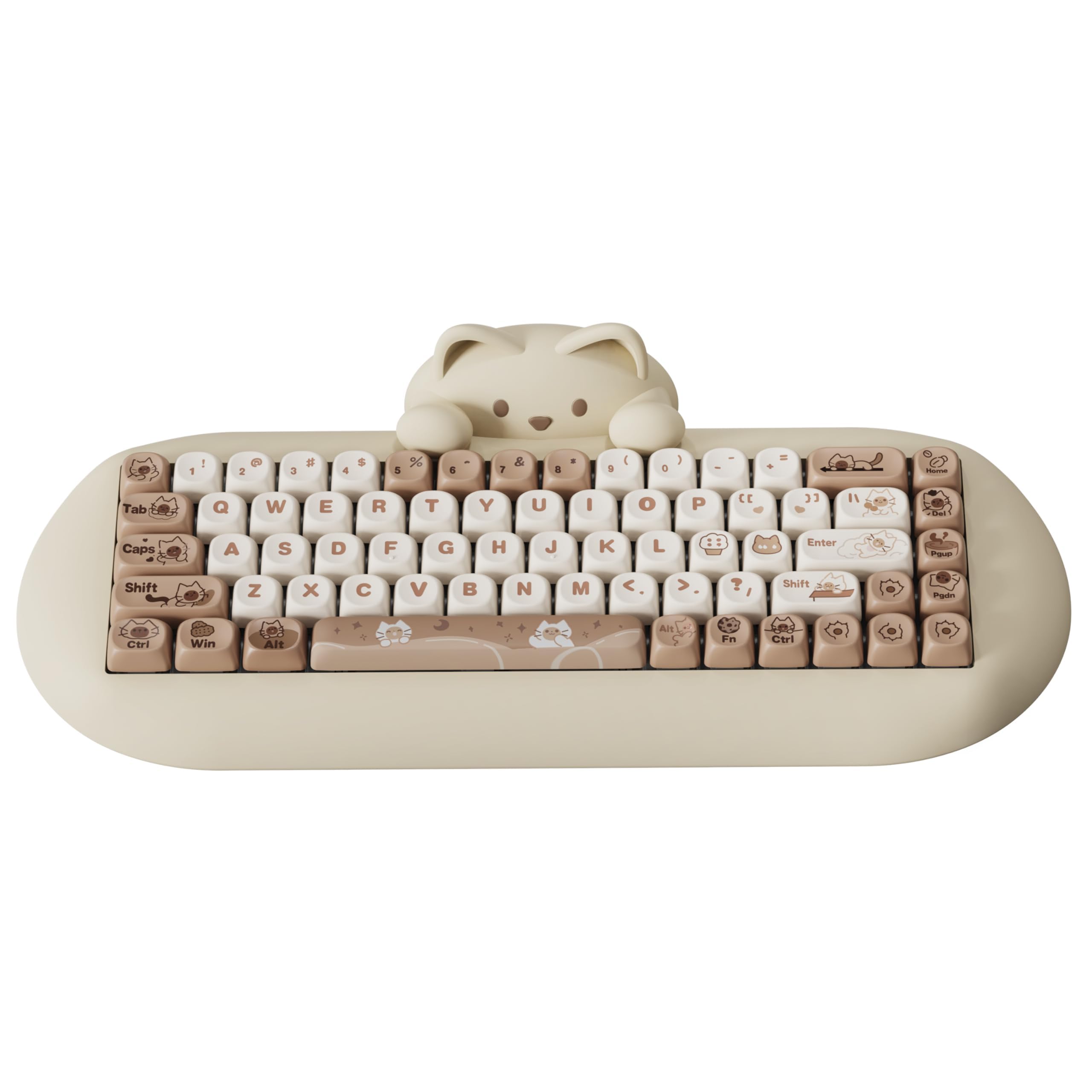 YUNZII C68 ワイヤレスメカニカルキーボード かわいい猫 ps...(3.0)