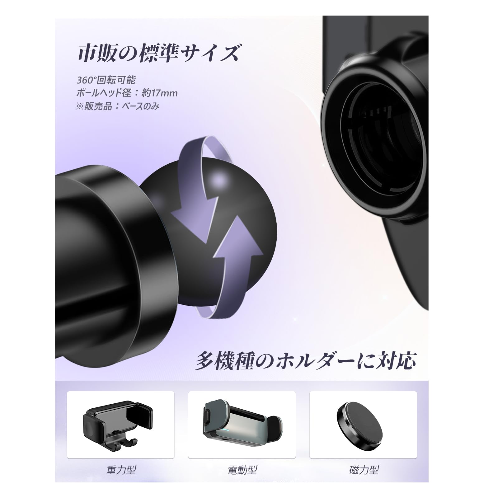 LUWU トヨタ RAV4 50系 専用 ベース 車載ホルダー スマホホルダー 携帯ホルダーベース エアコン吹き出し口用 スマートフォン ボールジョイント付き 360度回転 自由調節 取り付け簡単 車種専用設計 内装パーツ カスタムパーツ