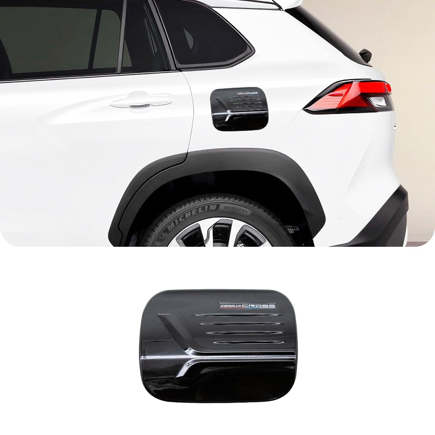 樂天商城 - MEKOMEKO 新型 トヨタ カローラクロス 専用 タンクカバー 給油口カバー ガソリン フューエルリッドガーニッシュ カスタム ABS素材 1PCS ABS樹脂製 1PCS 新型 Corolla cross 2021年9月〜【ブラック 】CRS-YXG