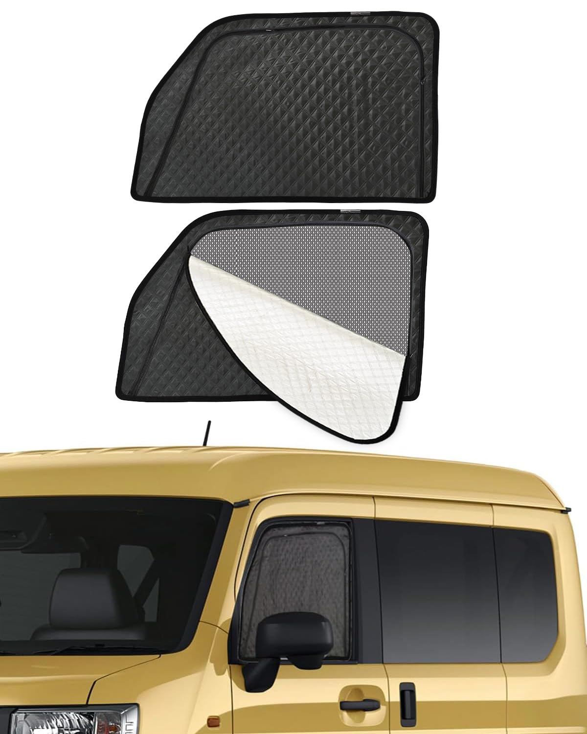 Loveyes ホンダ N-VAN サンシェード JJ1 JJ2 メッシュ NVAN 車中泊 断熱 日除け 虫よけ マグネット内蔵 運転席 助手席 遮光 サイド用 UVカット 専用アクセサリー (N-VAN JJ1/2)