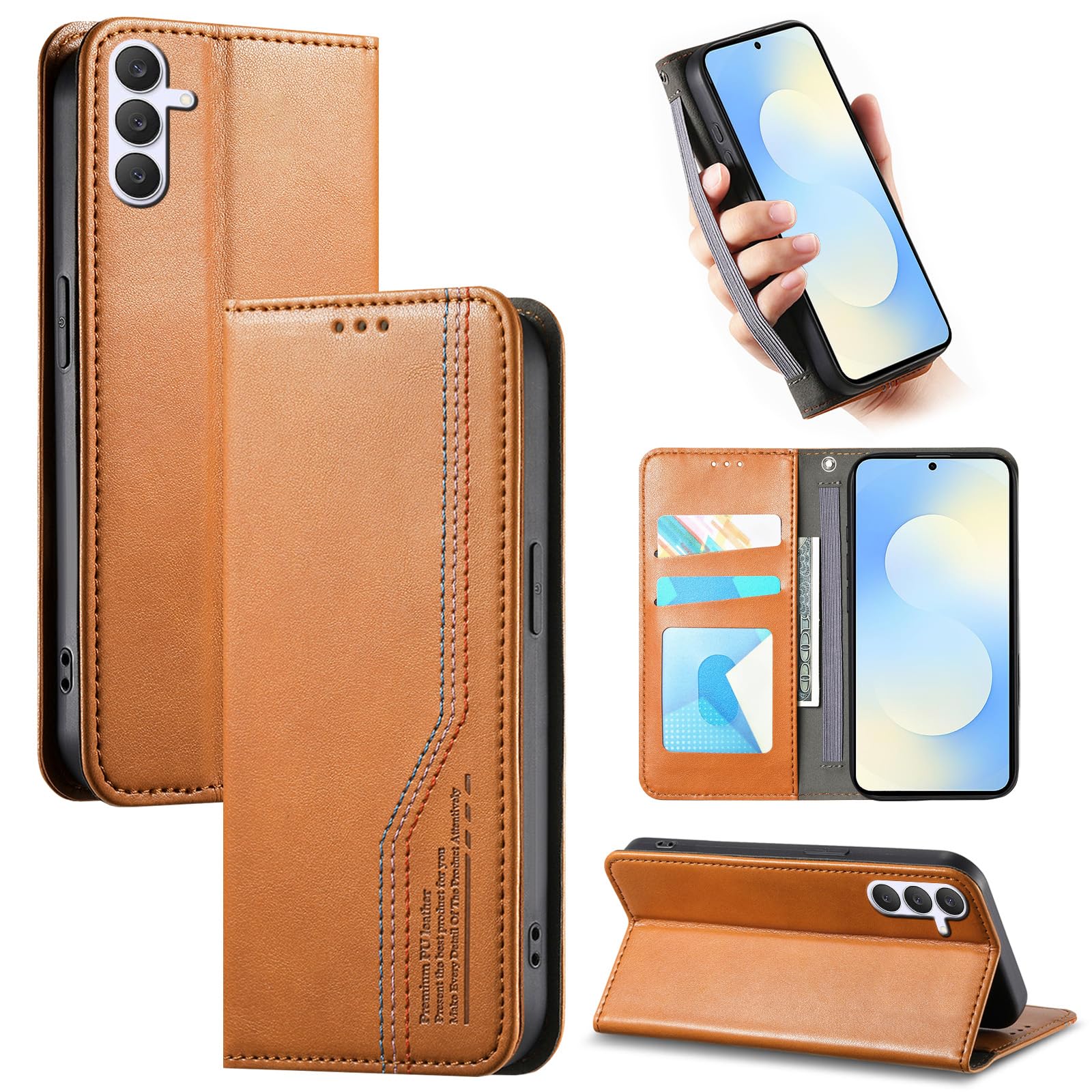 Rakuten - For galaxy s25 fe ケース 手帳型 ギャラクシーs25 fe ケース カード収納 ギャラクシーS25fe スマホケース 財布型 s25 fe 携帯カバー スタンド機能 galaxys25fe カバー 耐衝撃 ベルトなし 財布付き PUレザー