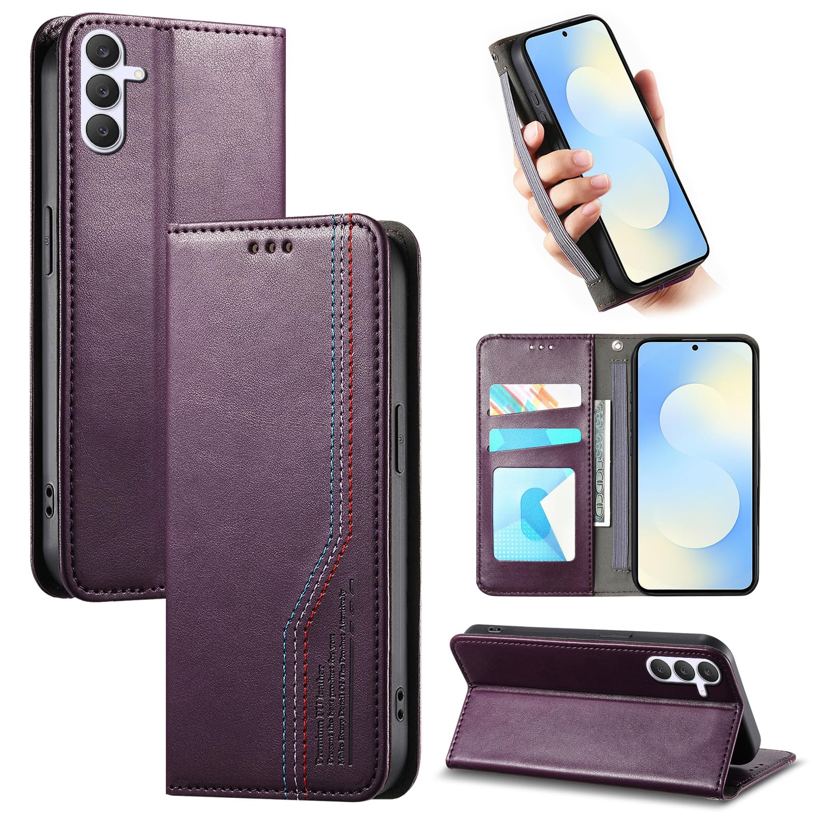 For galaxy s25 fe ケース 手帳型 ギャラクシーs25 fe ケース カード収納 ギャラクシーS25fe スマホケース 財布型 s25 fe 携帯カバー スタンド機能 galaxys25fe カバー 耐衝撃 ベルトなし 財布付き PUレザー