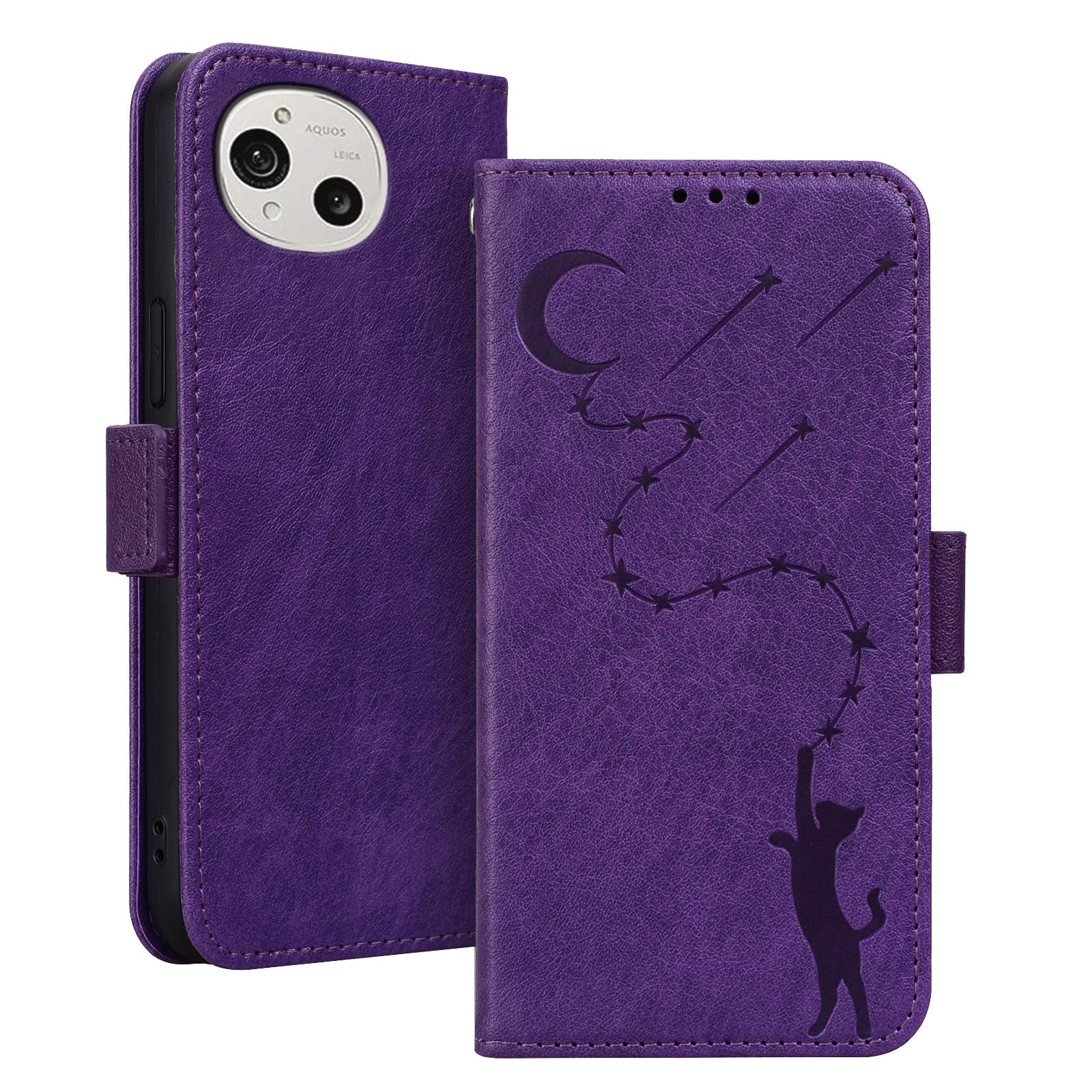 AQUOS R10 / R9 ケース 手帳型 docomo SH-51F / SH-51E スマホケース 猫 アクオスr10ケース 耐衝撃 カード収納 aquos r10 sh-51f カバー 薄型 財布型 aquos r9 sh-51e カバー スタンド