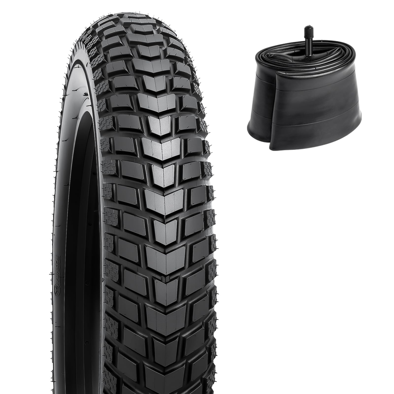 YunSCM 1本セット,20 4.0 タイヤ,20x4.0 98-406 自転車タイヤ+ 20x4.0/4.5 チューブ肉厚 米式バルブ32mm,適用 20インチ 4.0 ファットバイク、電動自転車,Y-910（楽天・VanVenus）