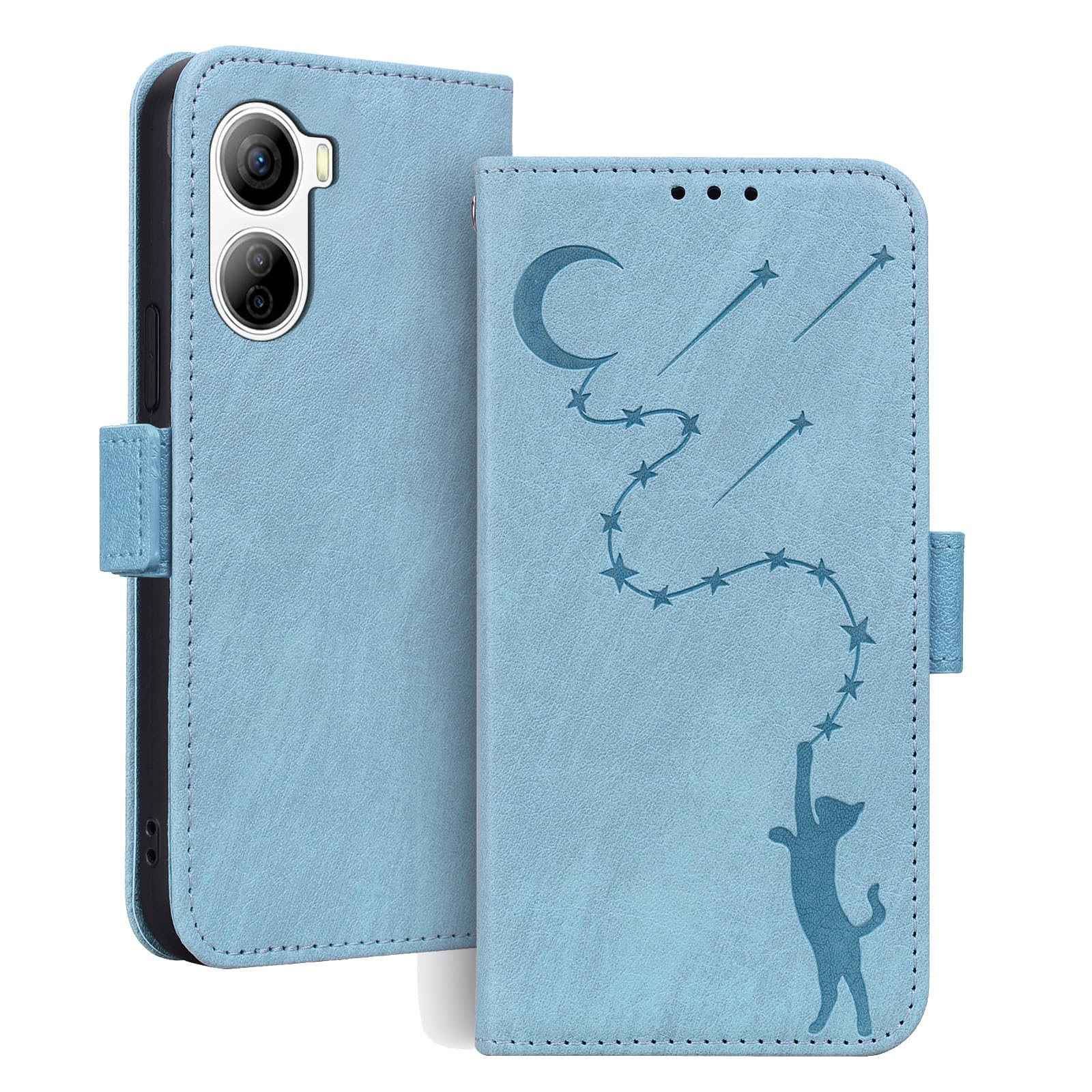 樂天商城 - Libero 5G IV ケース a302zt ケース スタンド機能 マグネット カード収納 libero 5g iv カバー 人気 おしゃれ リベロ5g iv スマホケース 耐衝撃 全面保護 libero5givスマホケース 月と流れ星 可愛い 猫柄 リ