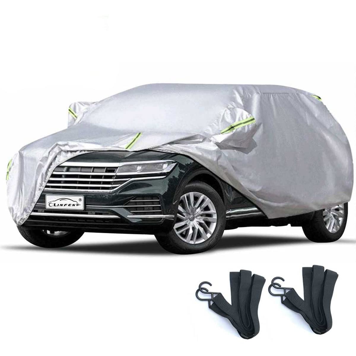 LINFEN ボディカバー 車 5層構造 裏起毛タイプ 防水防塵防輻射紫外線 カー 汎用 サイズ 台風・黄砂 対策 軽 SUV ワゴン セダン 各車対応 (SUV/MPV L：485×190×185cm)